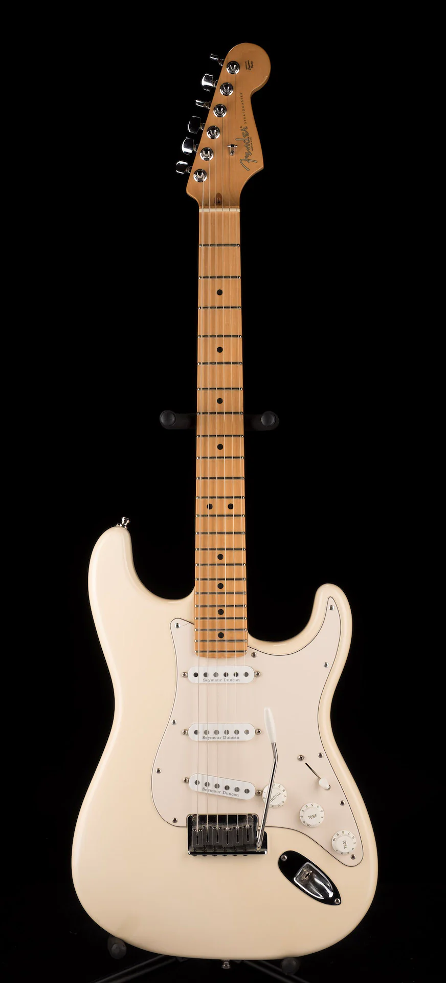 Used 2003 Fender American Stratocaster Seymour Duncan Pickups Olympic White With OHSC - Image 2