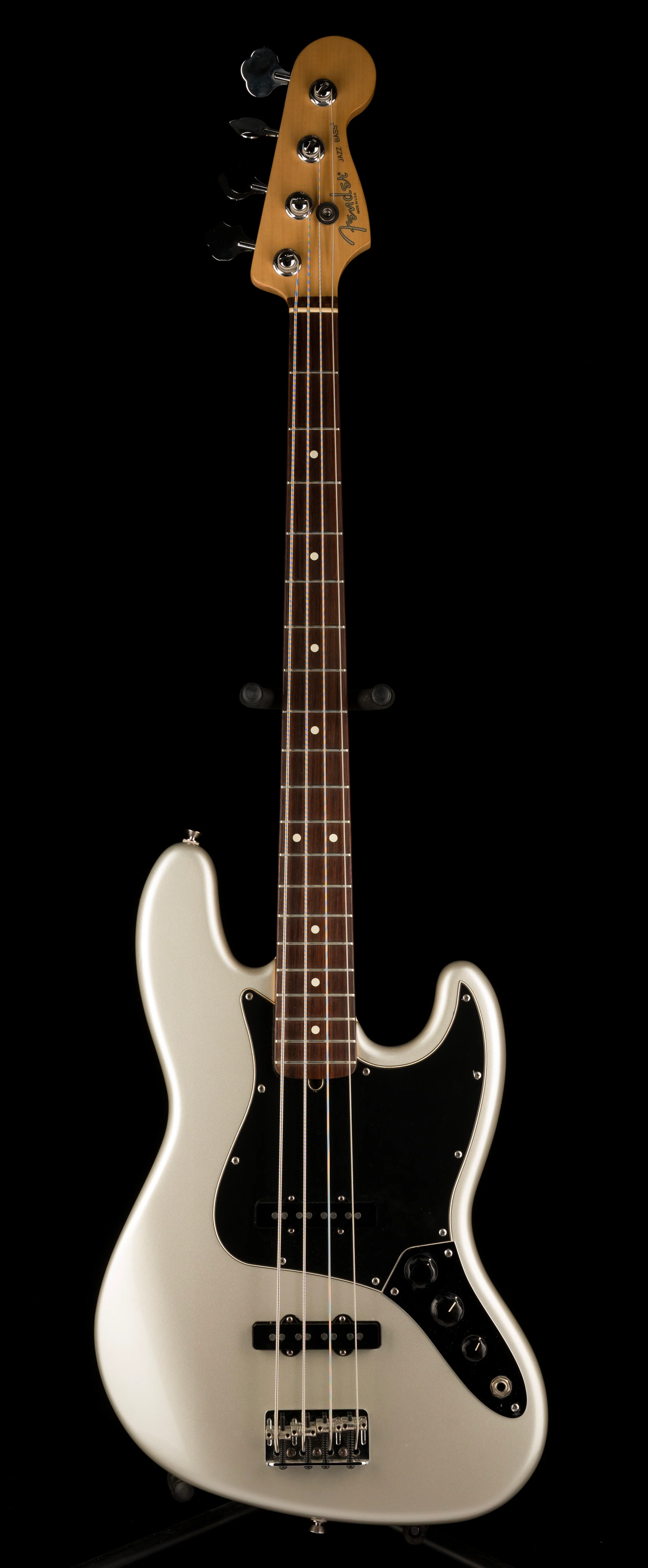 Used 2004 Fender American Jazz Bass Rosewood Fingerboard Chrome Silver With OHSC - Image 2