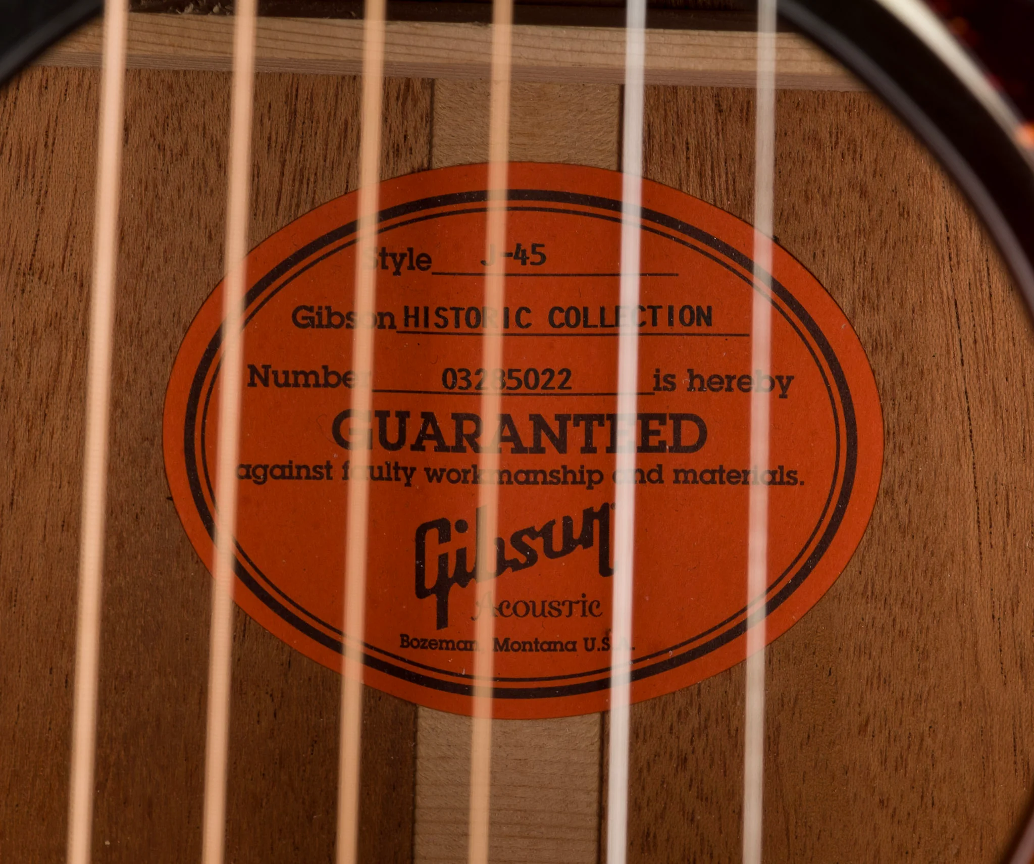 Used '05 Gibson Historic Collection J-45 Acoustic Electric Vintage Sunburst w OHSC - Image 8