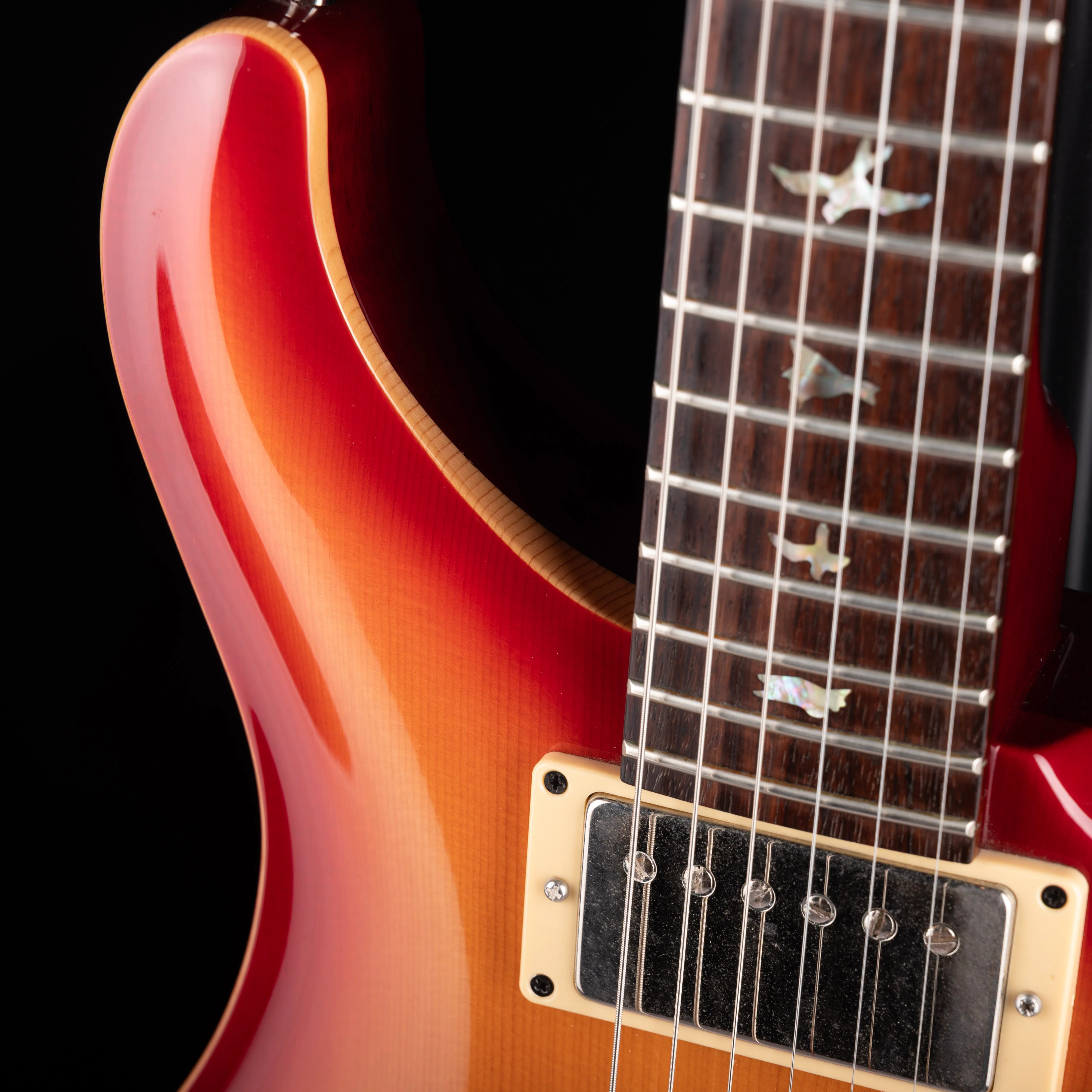 Used 2005 PRS Hollowbody Spruce 20th Anniversary - Dark Cherry Sunburst With OHSC - Image 7