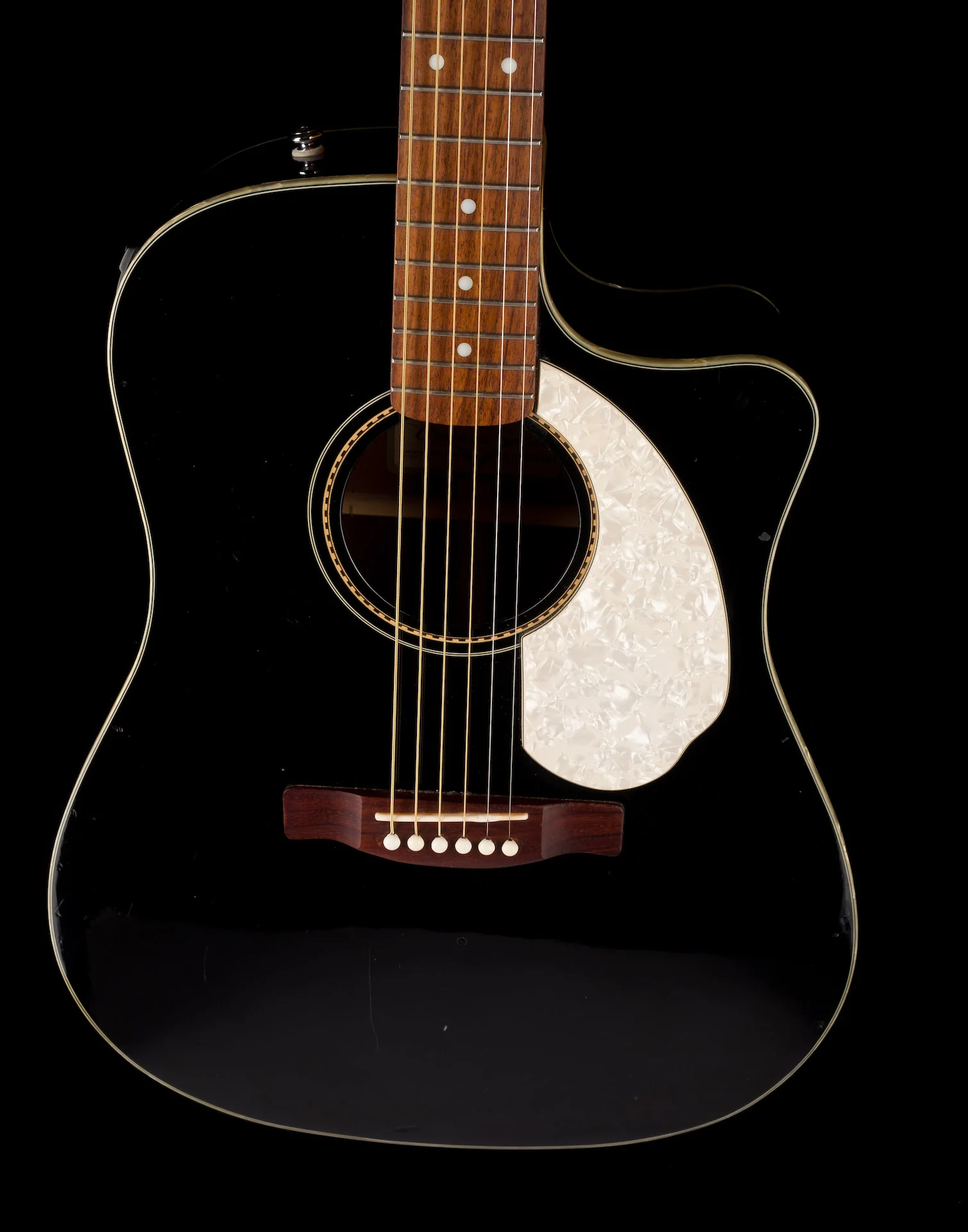 Used 2009 Fender Sonoran SCE Black Acoustic Electric Guitar - Image 4