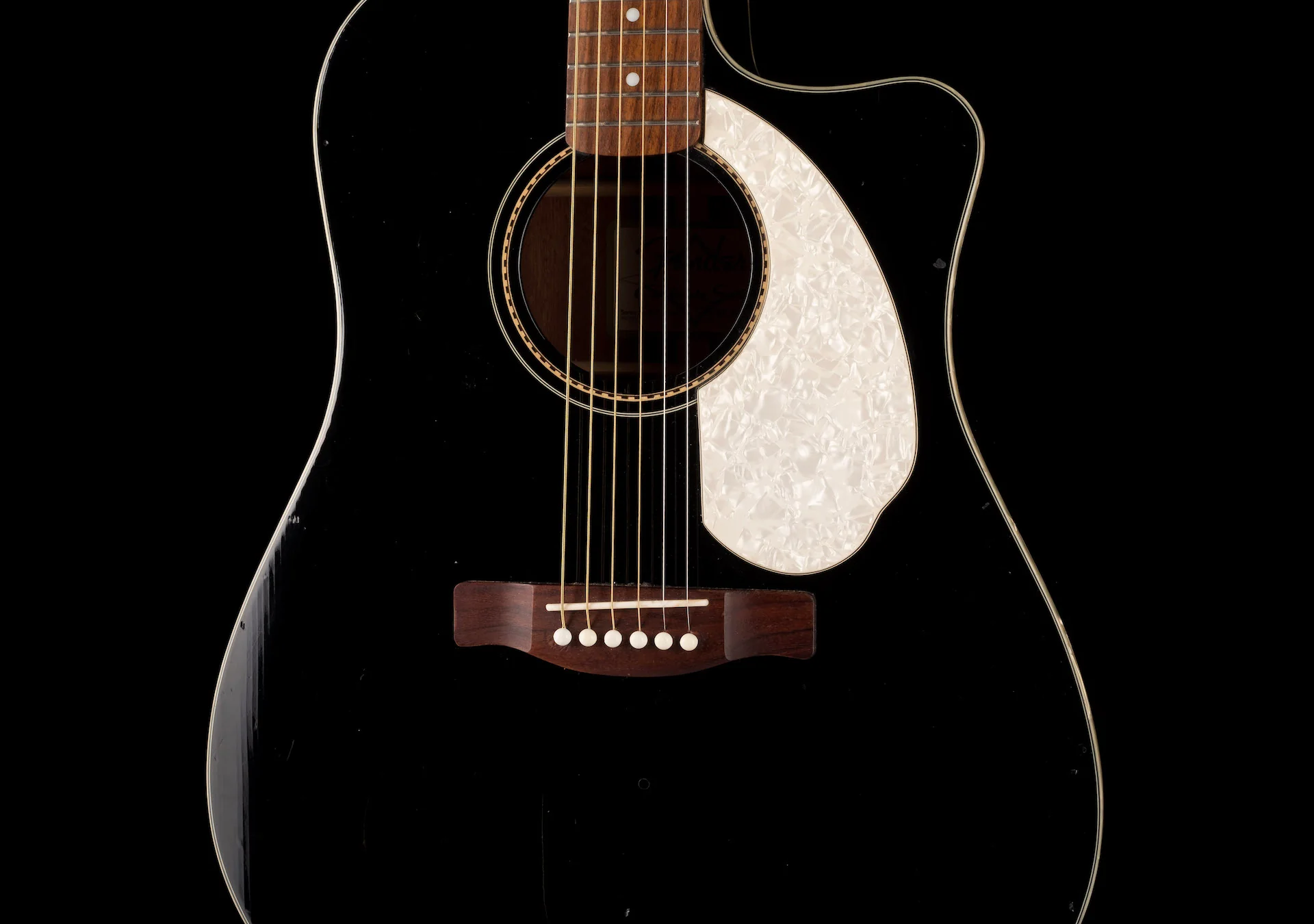 Used 2009 Fender Sonoran SCE Black Acoustic Electric Guitar - Image 6