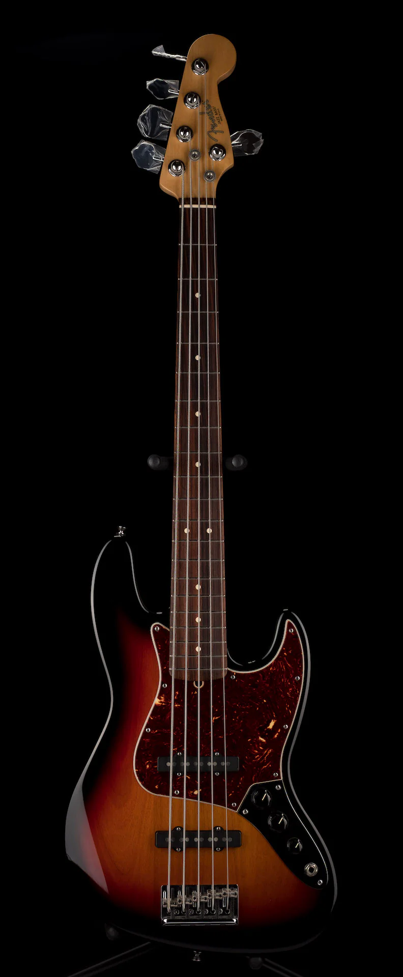 Used 2012 Fender American Standard Jazz Bass V 3-Tone Sunburst with OHSC - Image 2