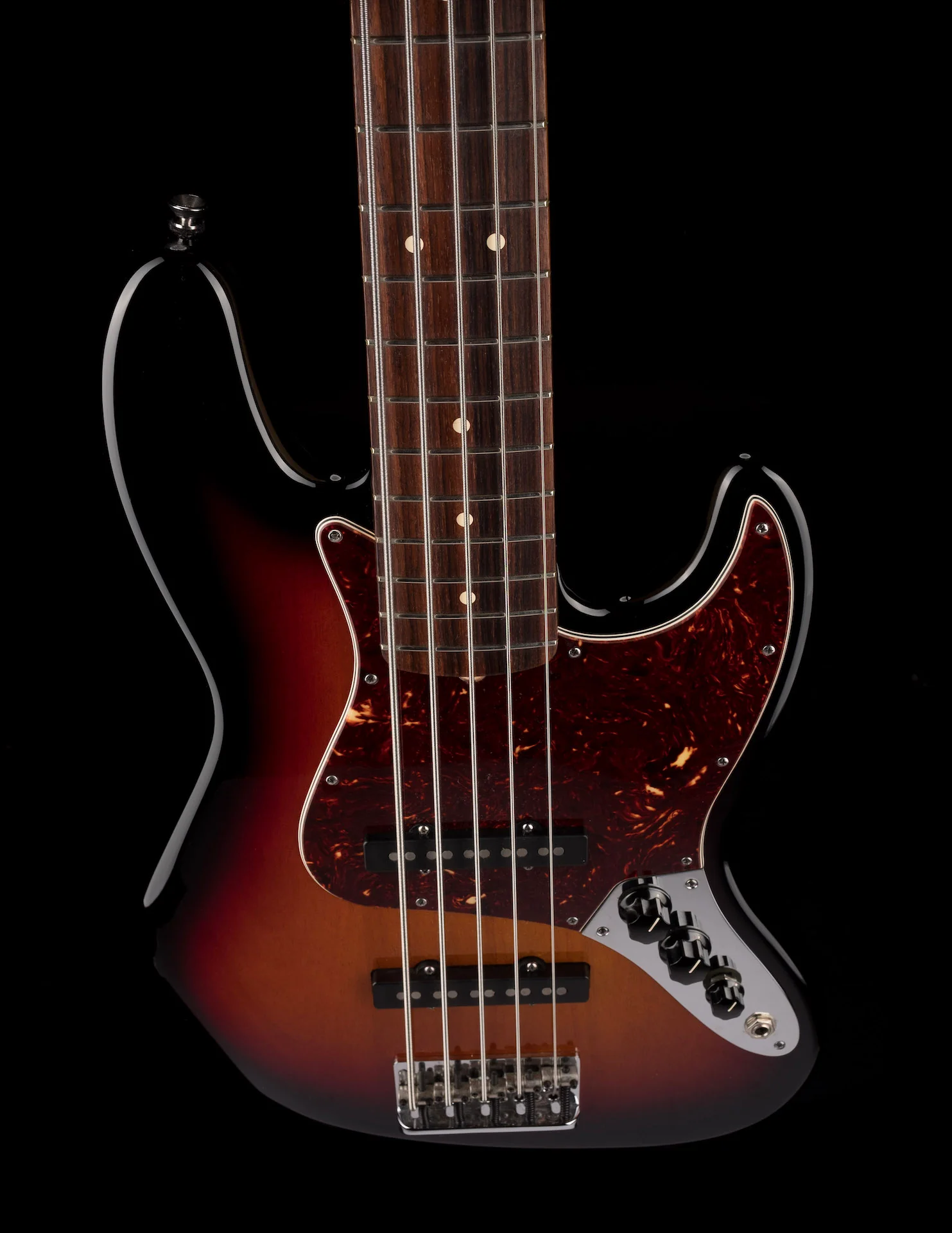 Used 2012 Fender American Standard Jazz Bass V 3-Tone Sunburst with OHSC - Image 4