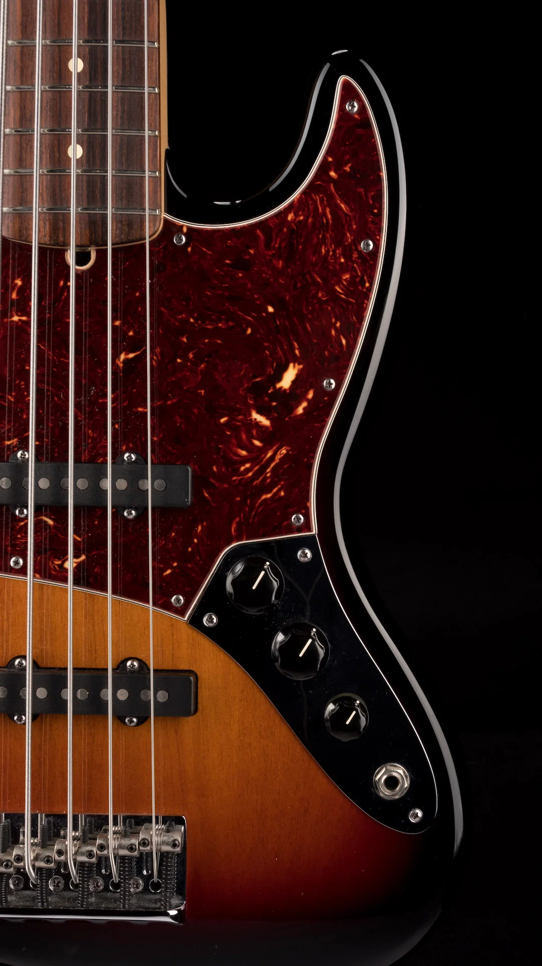 Used 2012 Fender American Standard Jazz Bass V 3-Tone Sunburst with OHSC - Image 9