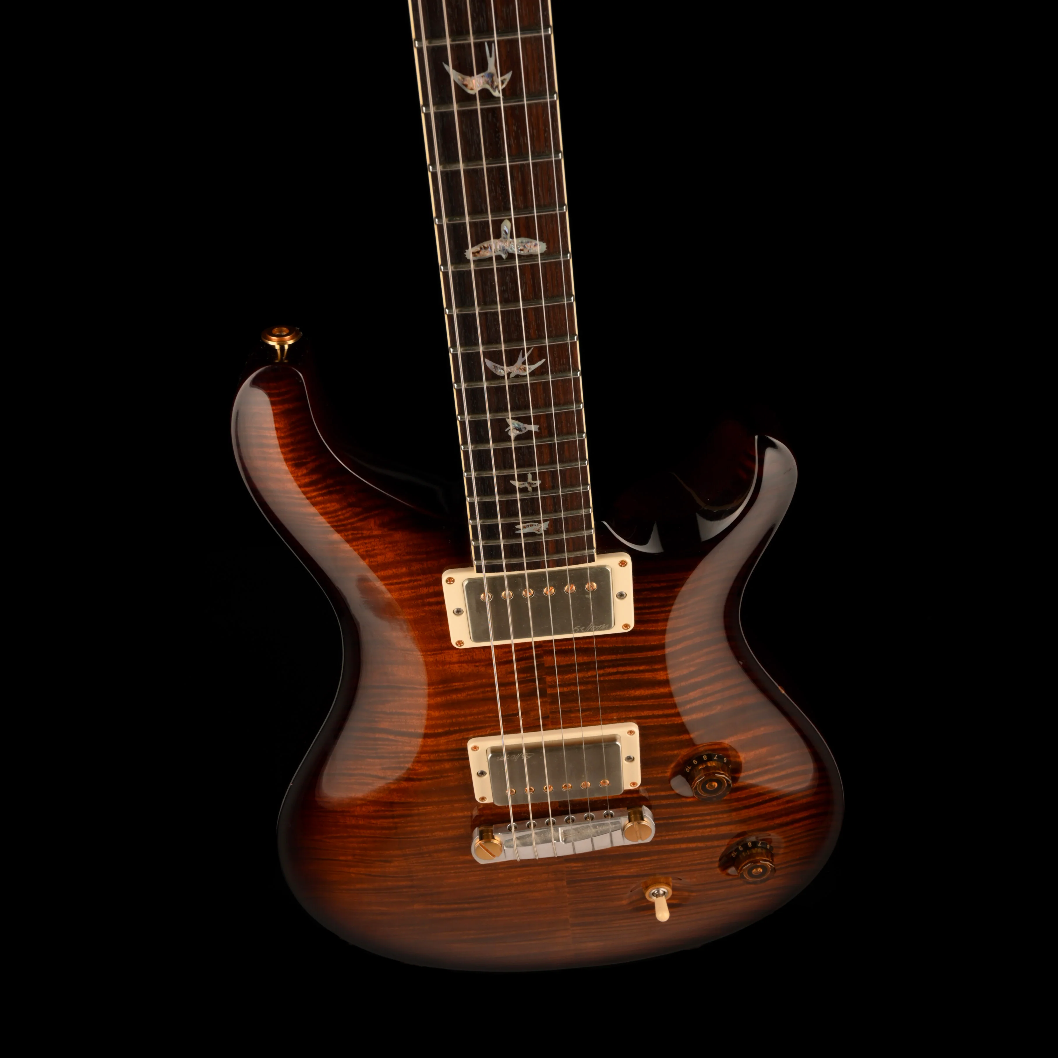 Used 2012 PRS Modern Eagle Quatro Black Gold Wrap Burst with OHSC - Image 3