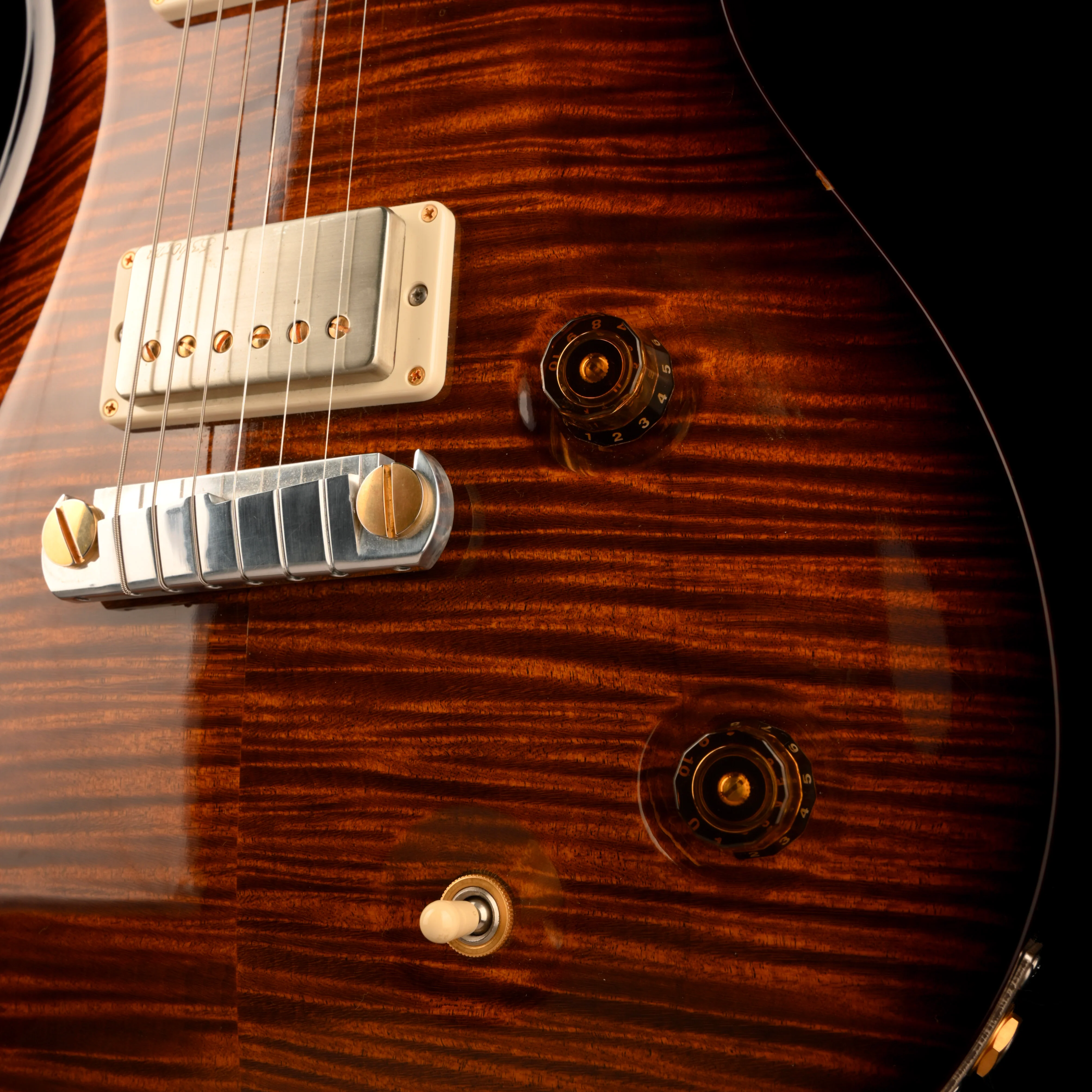 Used 2012 PRS Modern Eagle Quatro Black Gold Wrap Burst with OHSC - Image 5