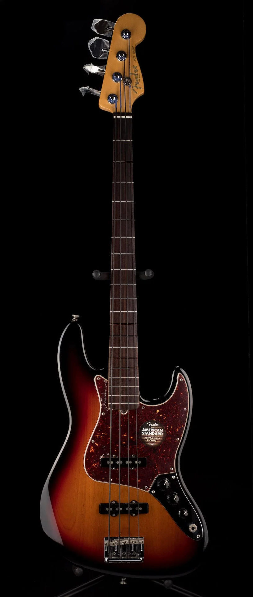 Used 2015 American Standard Jazz Bass Fretless 3-Tone Sunburst with OHSC - Image 2