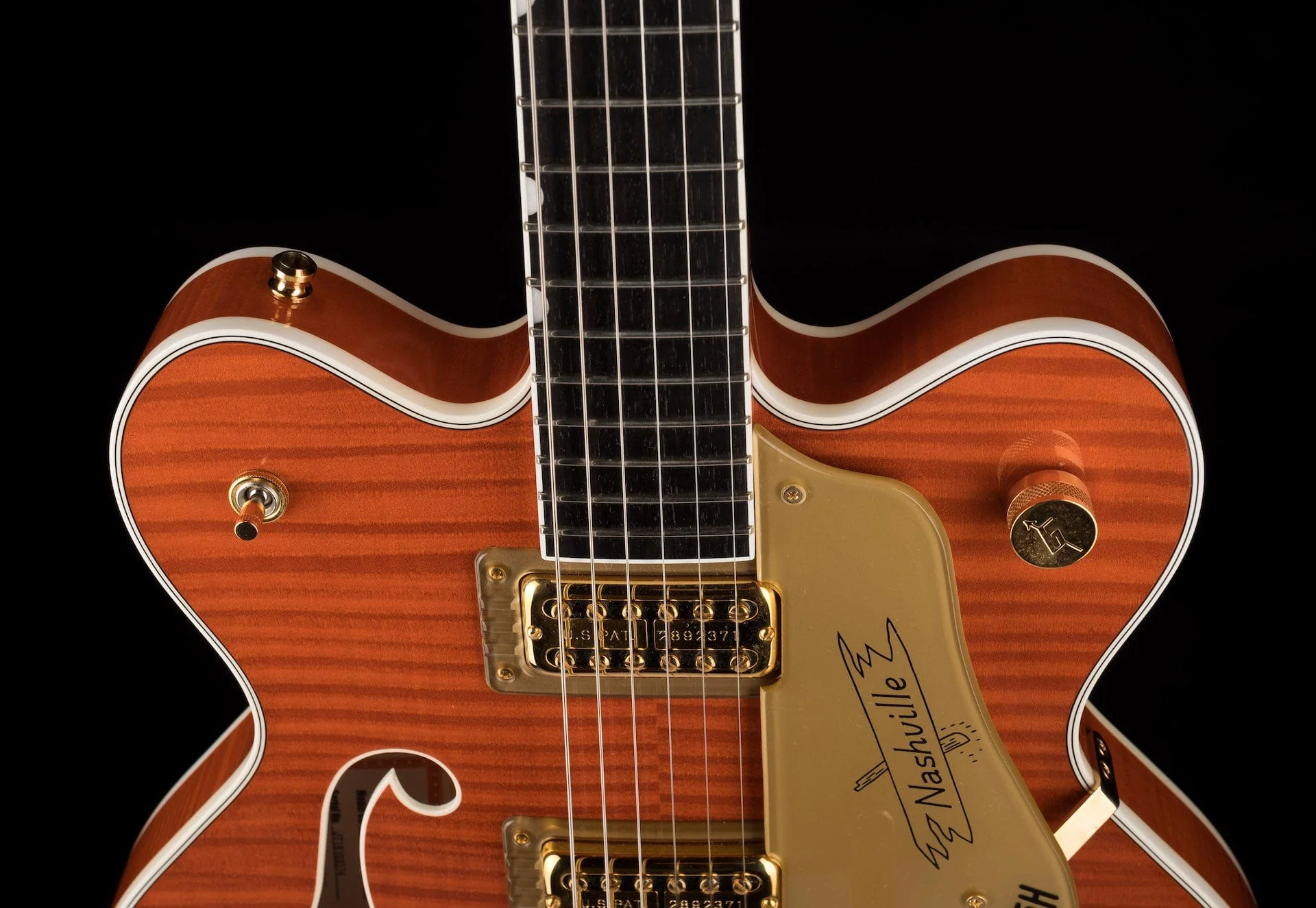 Used 2017 Gretsch G6620TFM Nashville Orange Flame with OHSC - Image 3