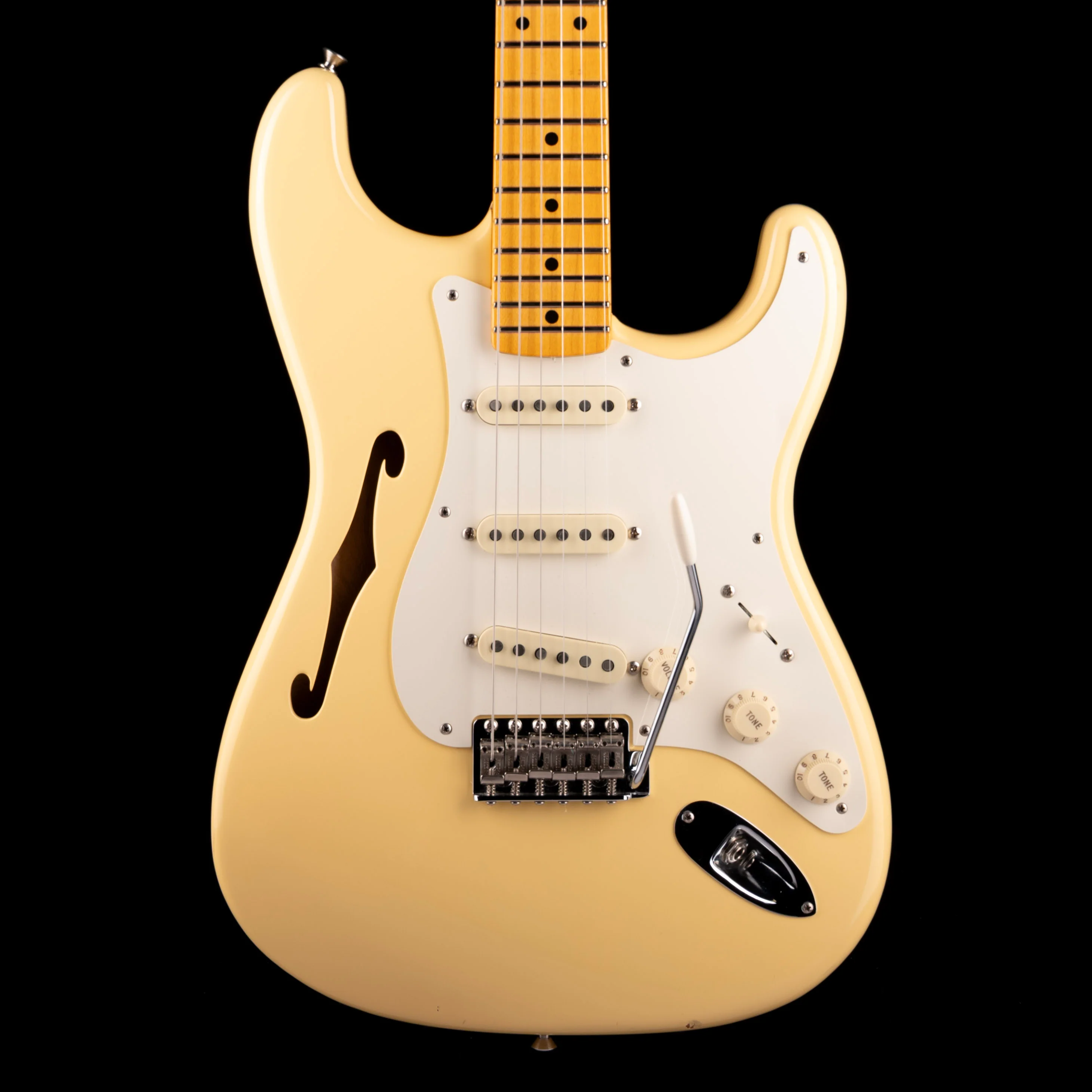 Used 2018 Fender Eric Johnson Thinline Stratocaster Vintage White With Gig Bag