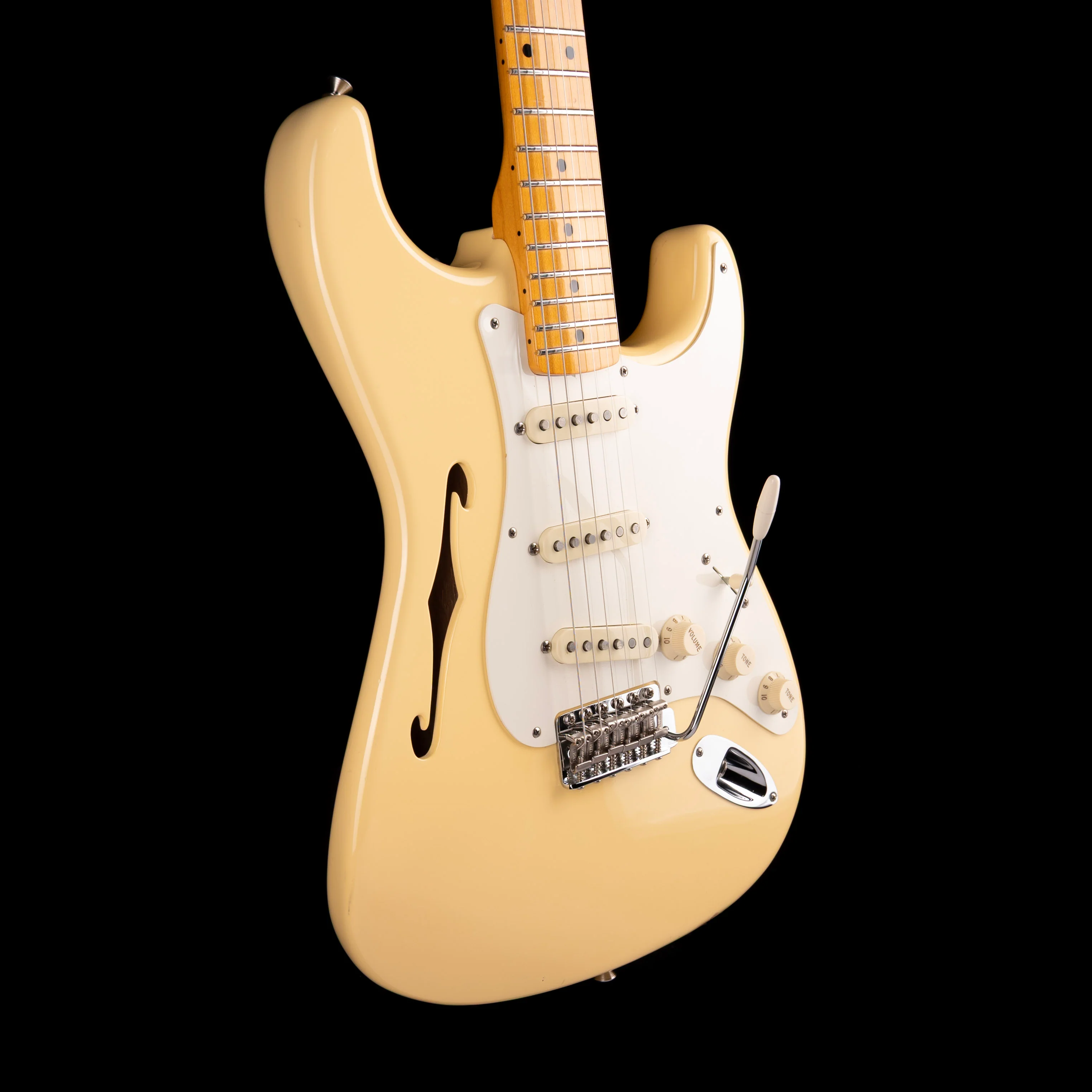 Used 2018 Fender Eric Johnson Thinline Stratocaster Vintage White With Gig Bag - Image 6