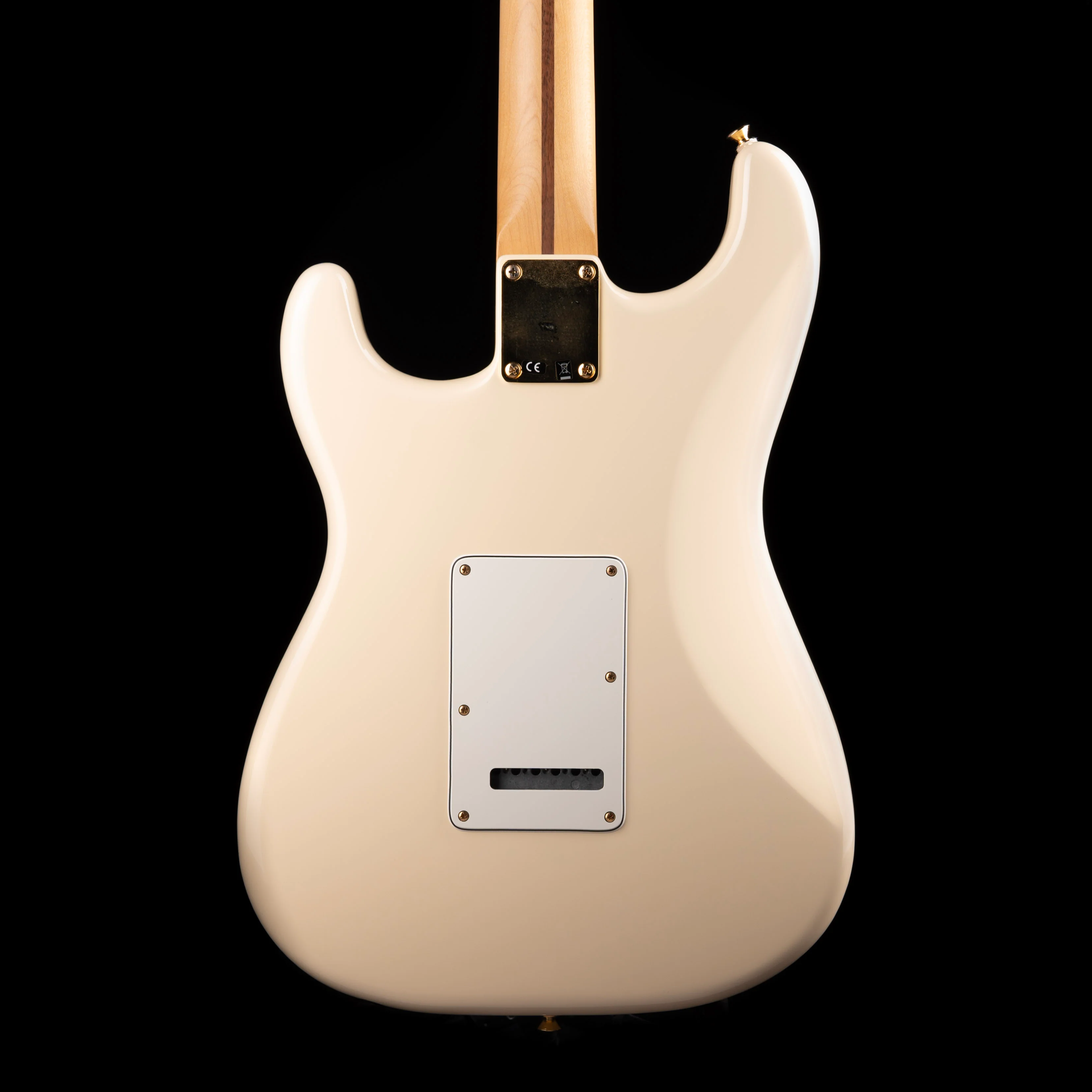 Used 2019 Fender Limited Edition Mahogany Blacktop Stratocaster HHH Olympic White with Case - Image 7