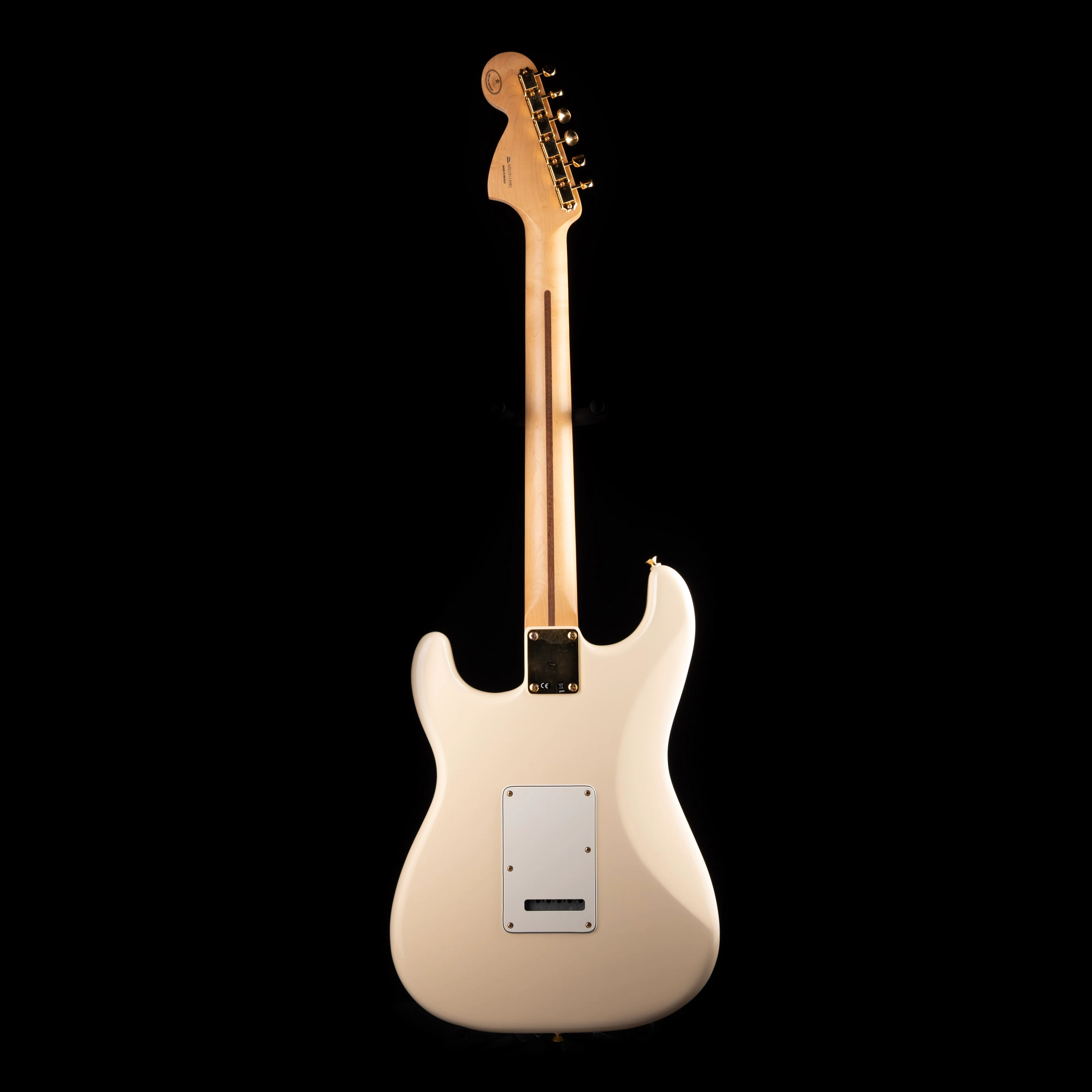 Used 2019 Fender Limited Edition Mahogany Blacktop Stratocaster HHH Olympic White with Case - Image 8