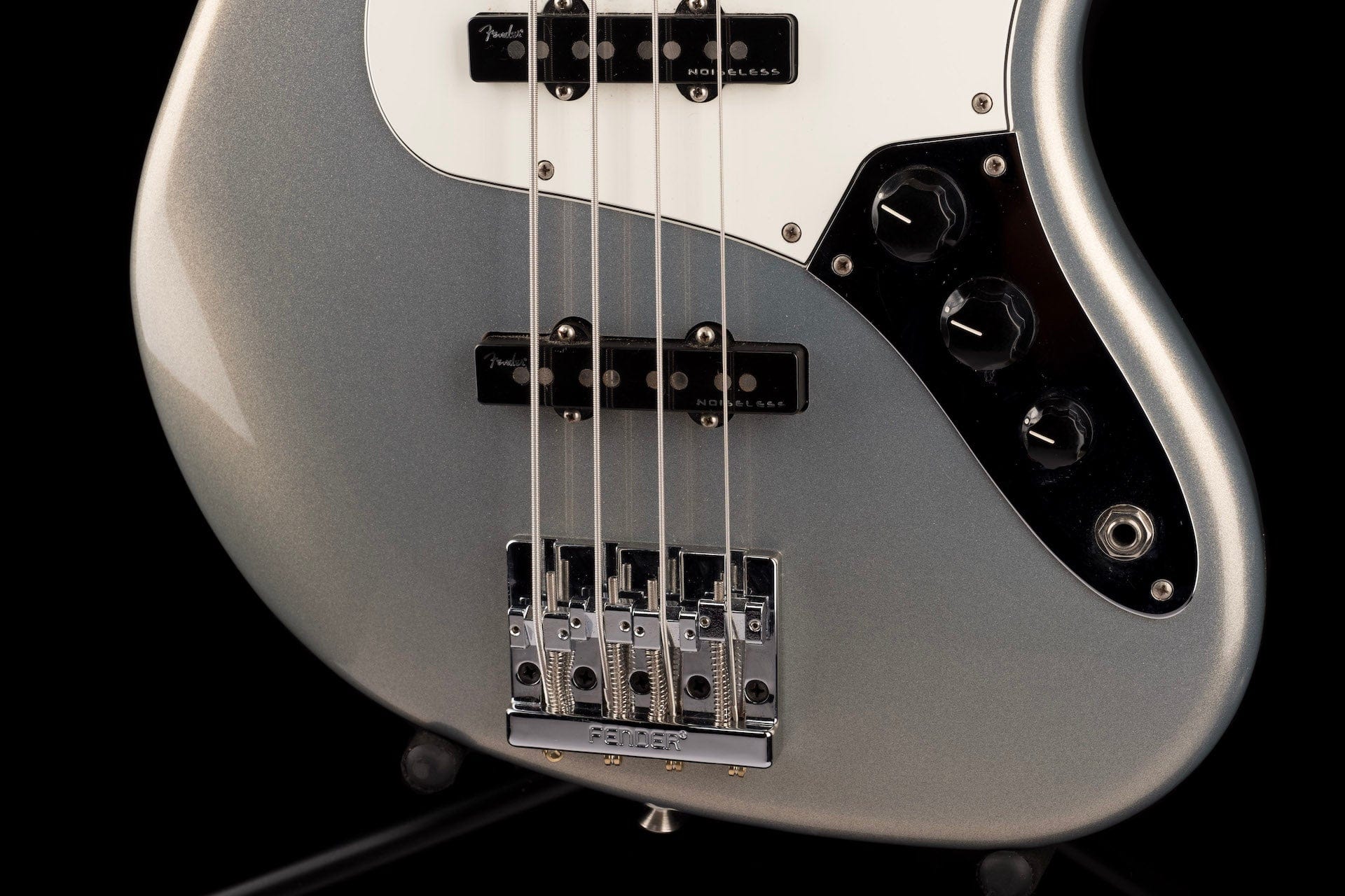 Used 2019 Fender Player Jazz Bass Modded Silver With Gig Bag - Image 4