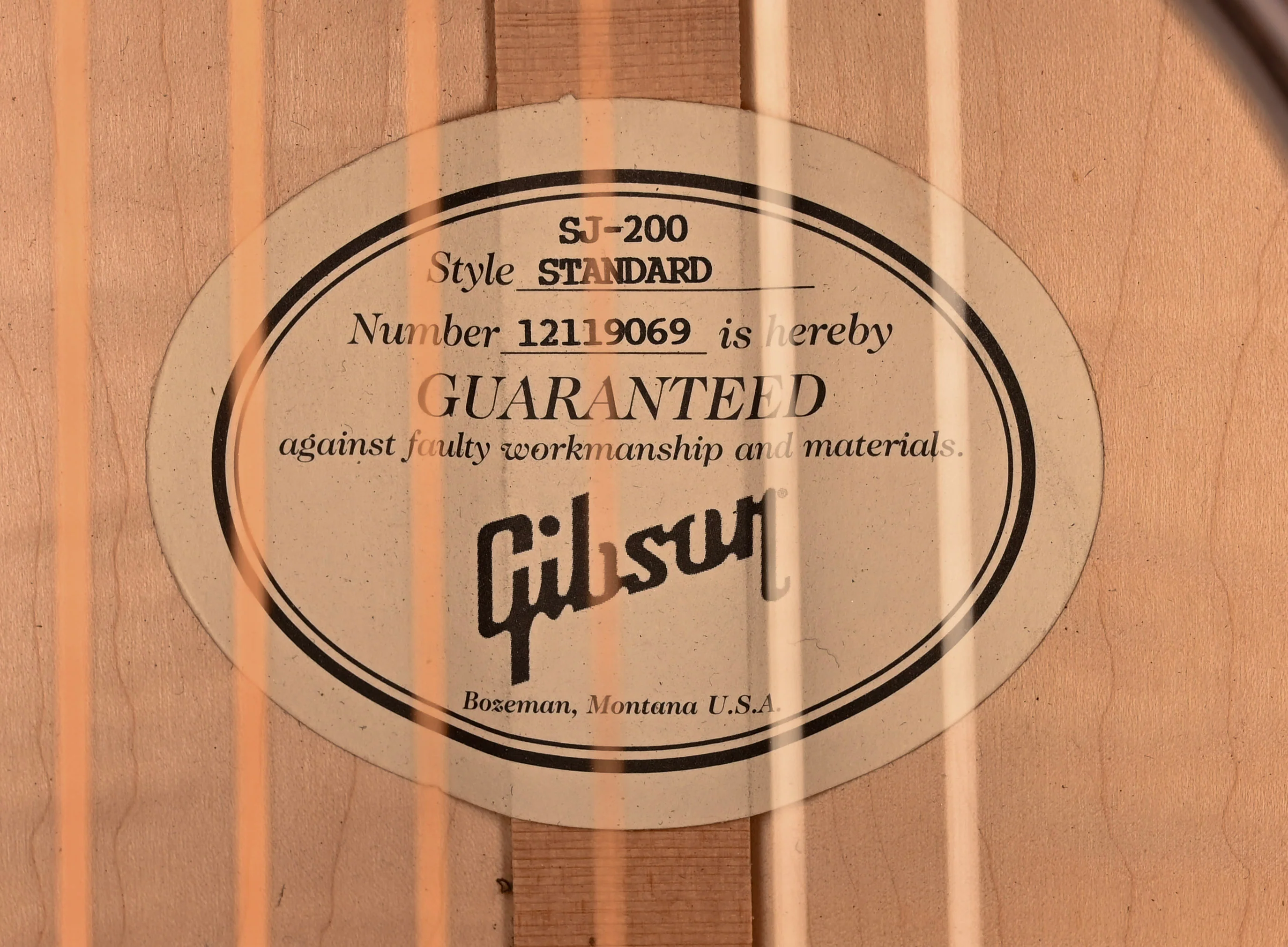 Used 2019 Gibson SJ-200 Standard Vintage Sunburst Acoustic Guitar with OHSC - Image 11