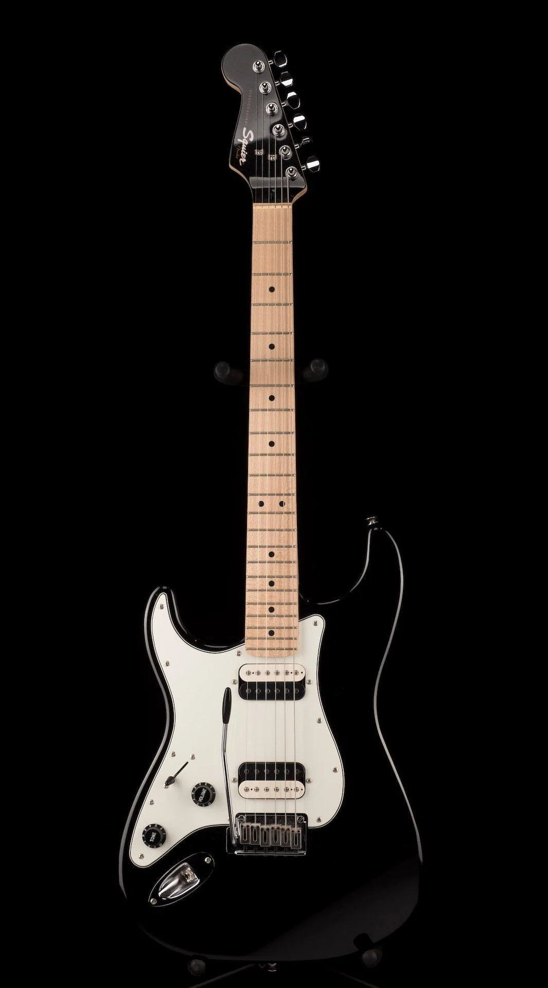 Used 2019 Squier Contemporary Stratocaster HH Left-Handed Black Metallic Electric Guitar - Image 2