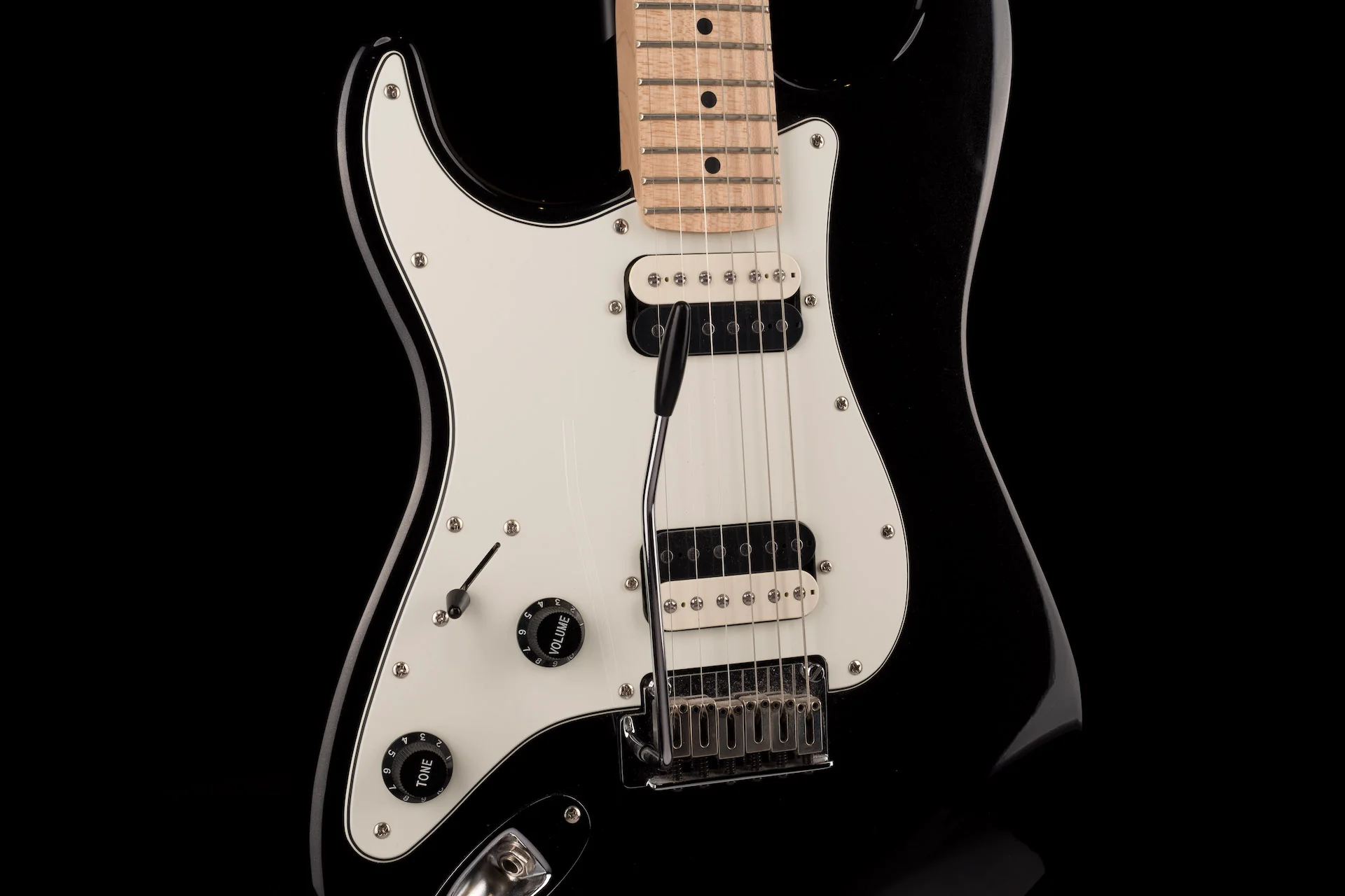 Used 2019 Squier Contemporary Stratocaster HH Left-Handed Black Metallic Electric Guitar - Image 6