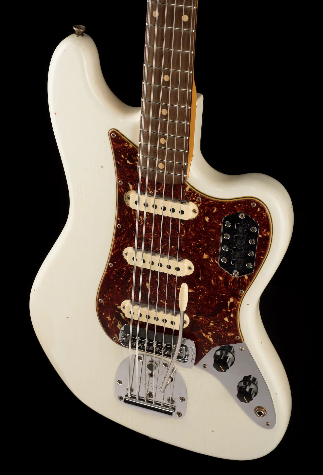 Used '20 Fender Custom Shop Bass VI Journeyman Relic Aged Olympic White w/ OHSC - Image 4