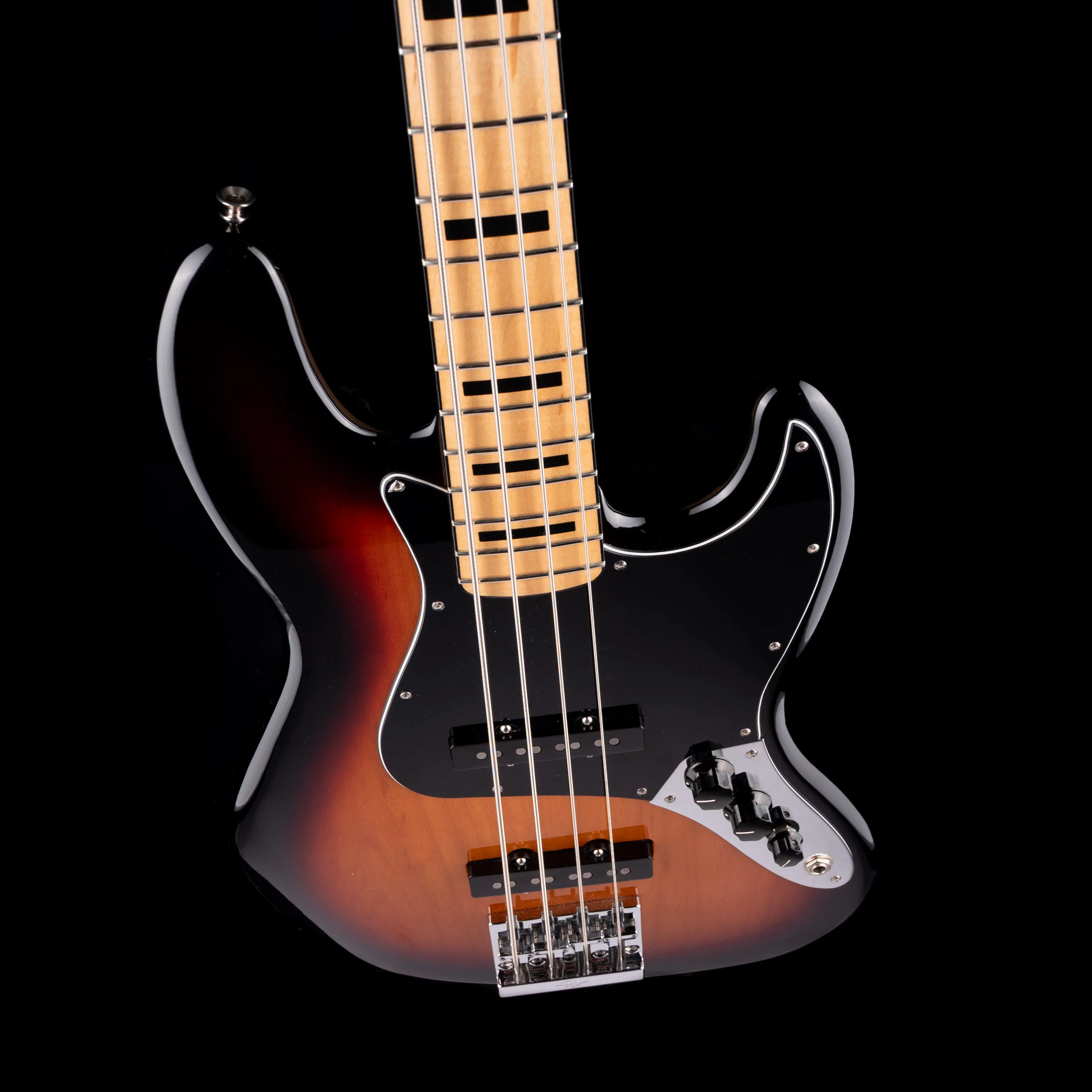 Used 2020 Fender MIM Geddy Lee Jazz Bass 3-Tone Sunburst With Gig Bag - Image 3