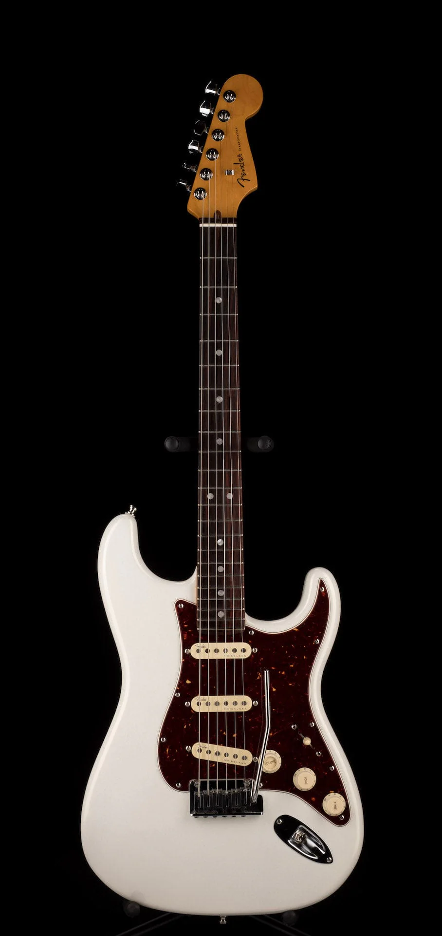 Used 2021 Fender American Ultra Stratocaster Arctic Pearl with OHSC - Image 2