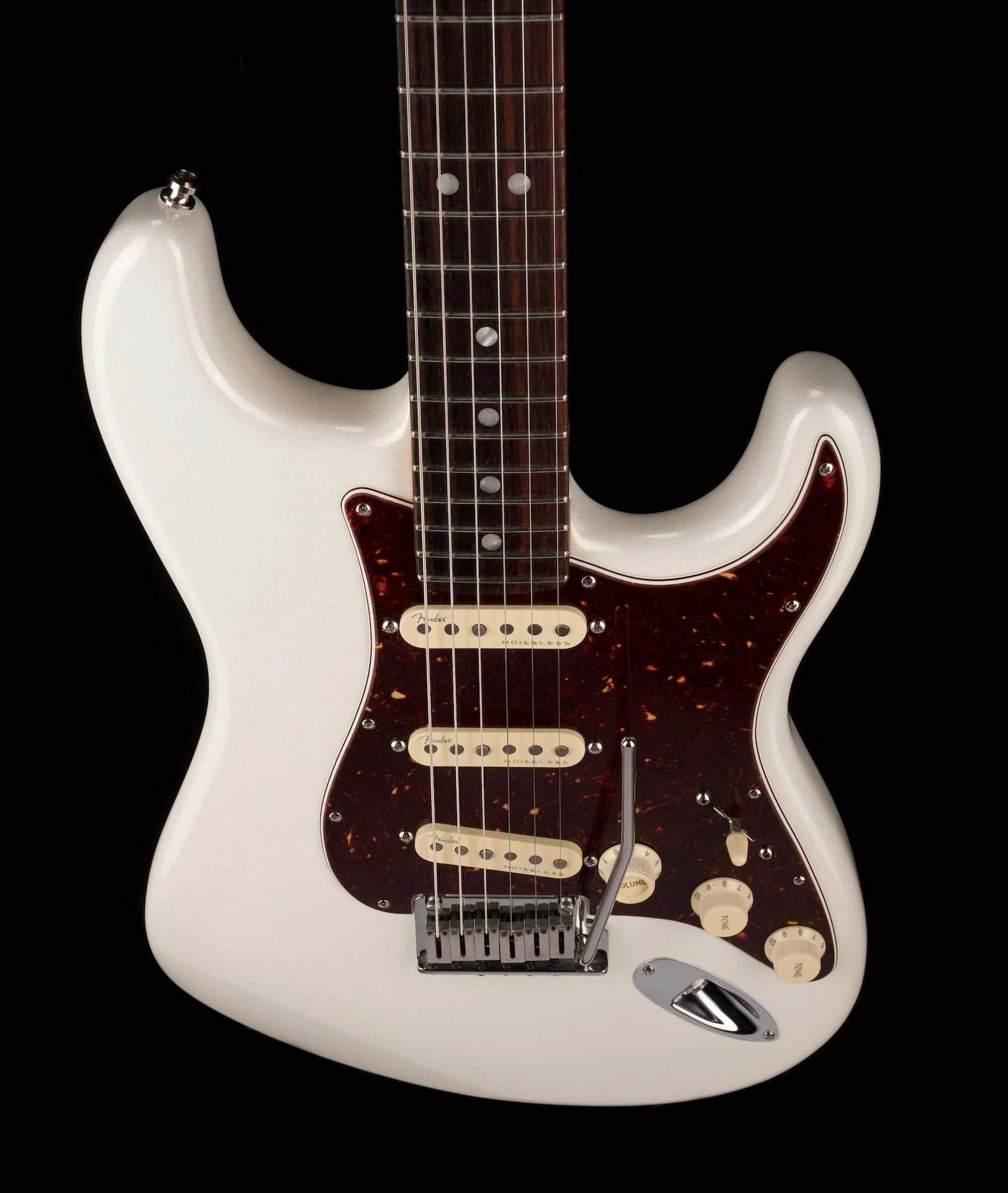 Used 2021 Fender American Ultra Stratocaster Arctic Pearl with OHSC - Image 4
