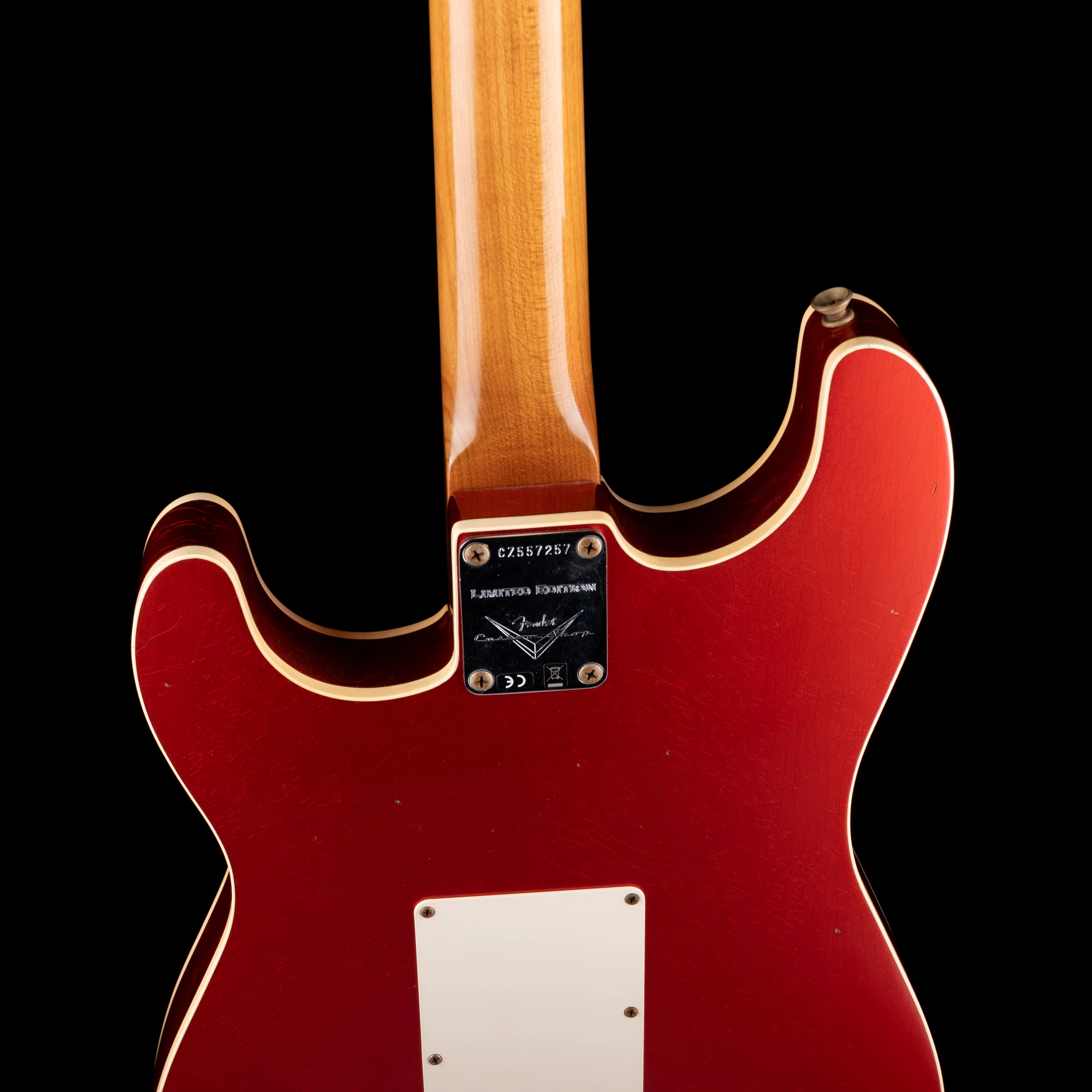 Used 2021 Fender Custom Shop Limited Edition Double-Bound Stratocaster Journeyman Relic Aged Candy Tangerine with Case - Image 11