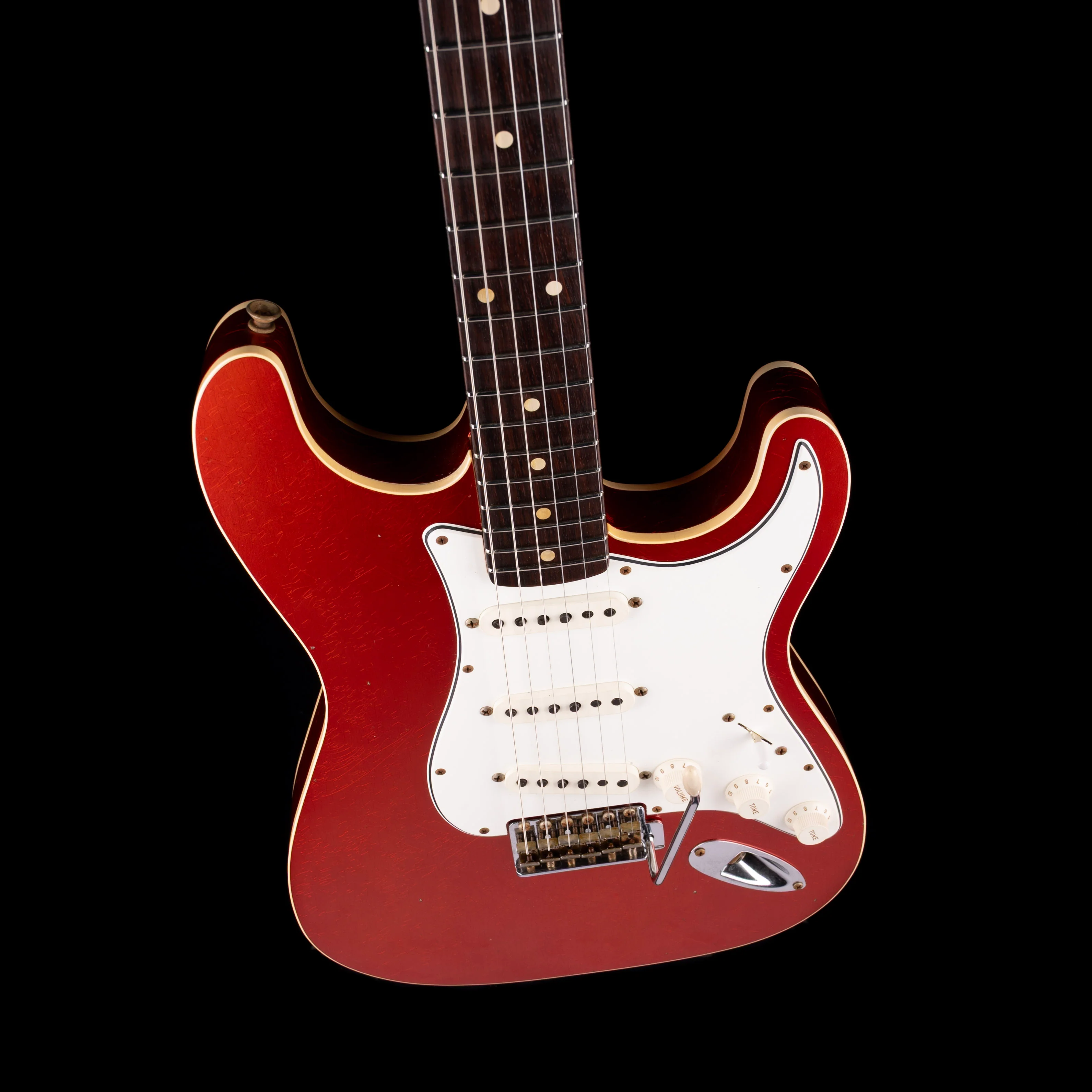 Used 2021 Fender Custom Shop Limited Edition Double-Bound Stratocaster Journeyman Relic Aged Candy Tangerine with Case - Image 3