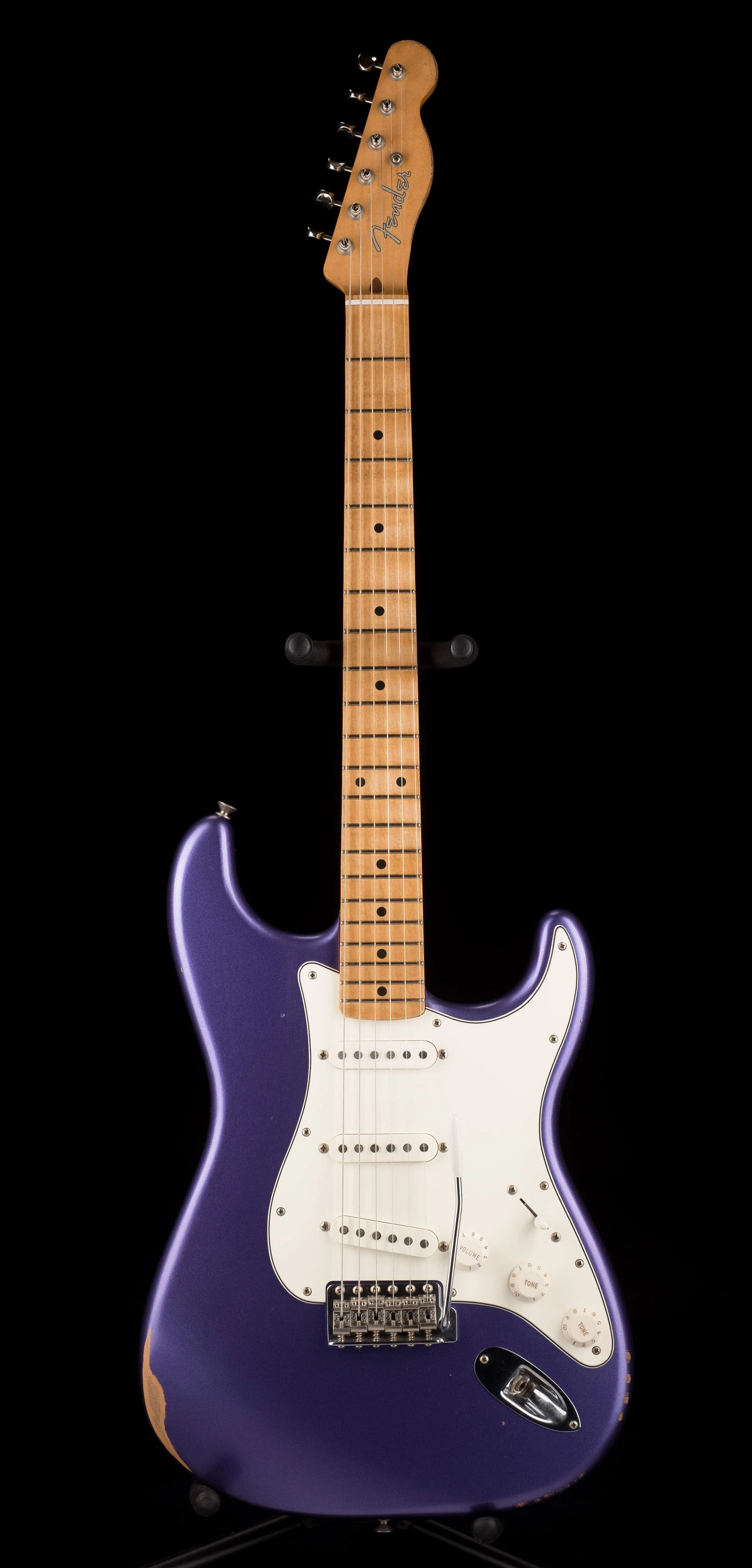 Used 2021 Fender Limited Edition Vintera Road Worn Mischief Maker Stratocaster Metallic Purple with Gig Bag - Image 2