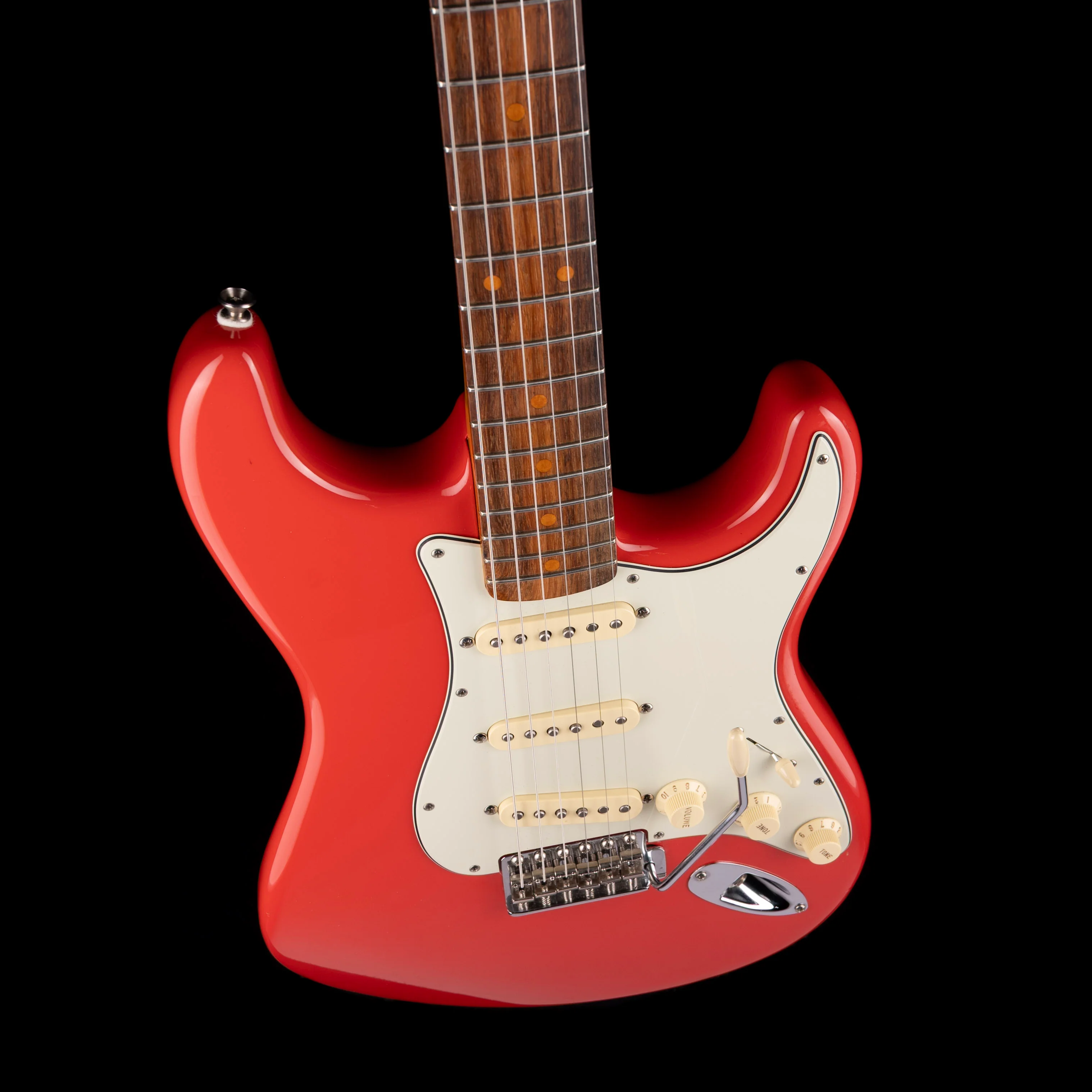 Used 2023 Fender American Vintage II 1961 Stratocaster Fiesta Red with OHSC - Serial # V2214290 - Image 6