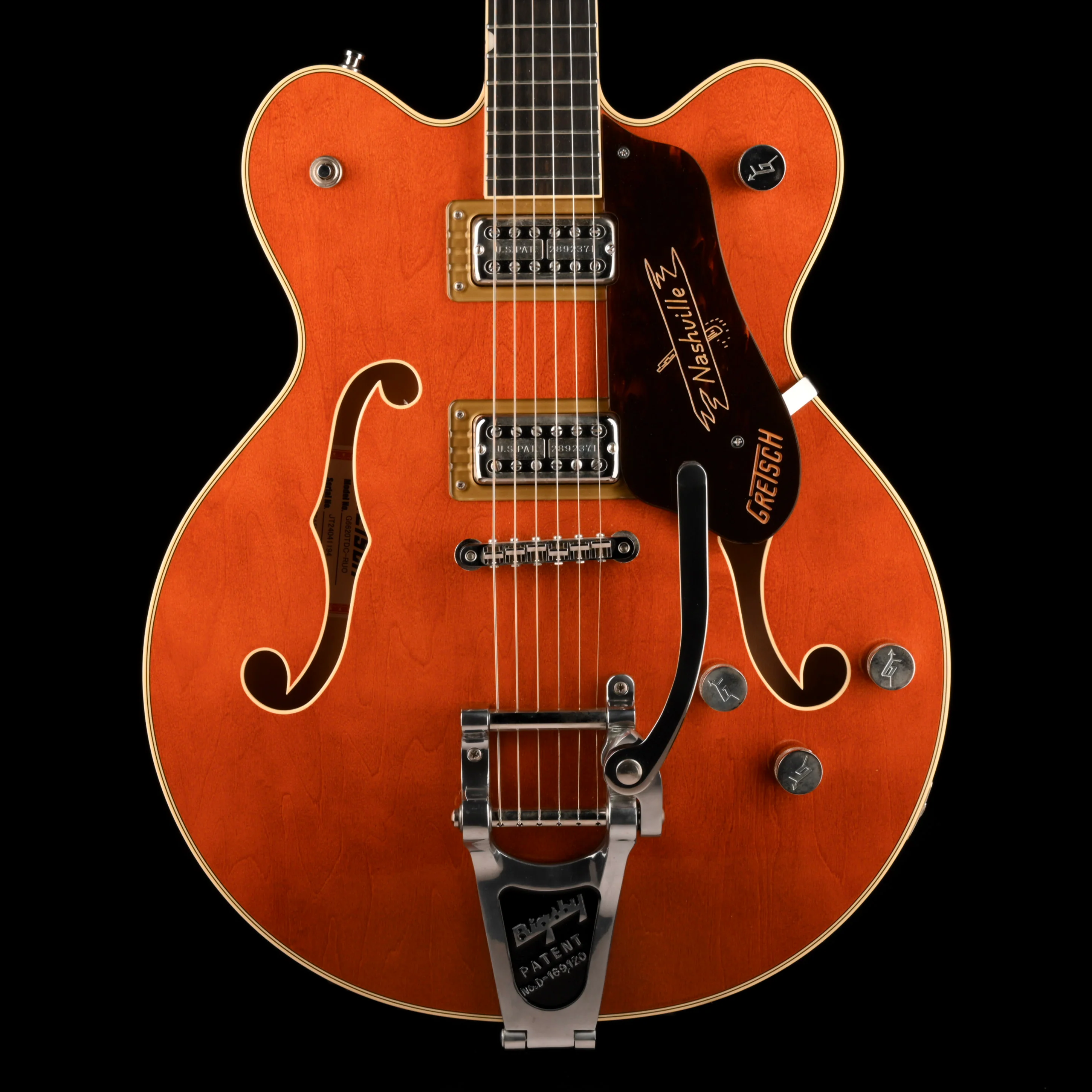 Used 2024 Gretsch Nashville G6220 TDC Flame Maple Top Round Up Orange With OHSC
