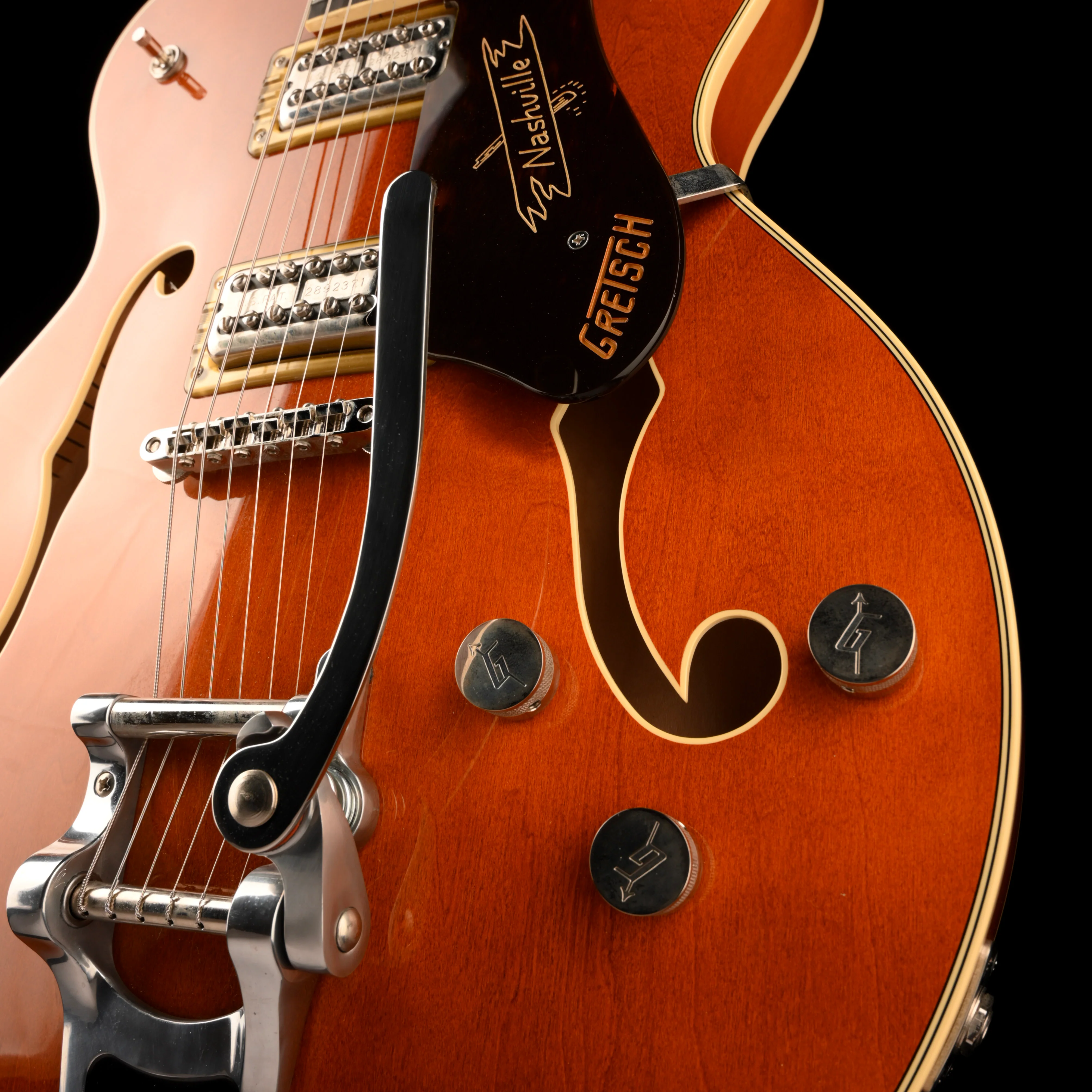 Used 2024 Gretsch Nashville G6220 TDC Flame Maple Top Round Up Orange With OHSC - Image 5