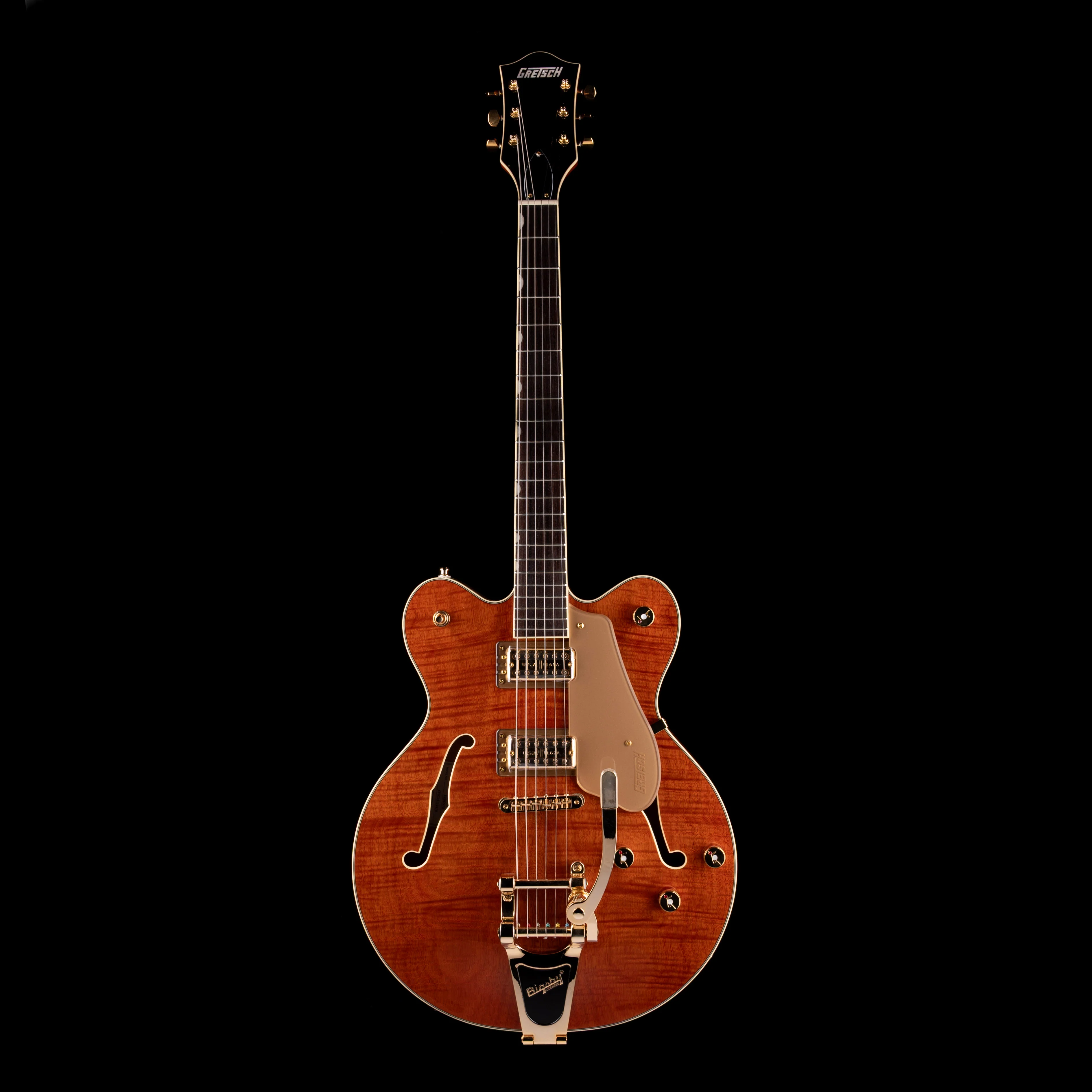 Used 2025 Gretsch Limited Edition Electromatic Flame Okoume Broadkaster Roundup Orange - Image 2