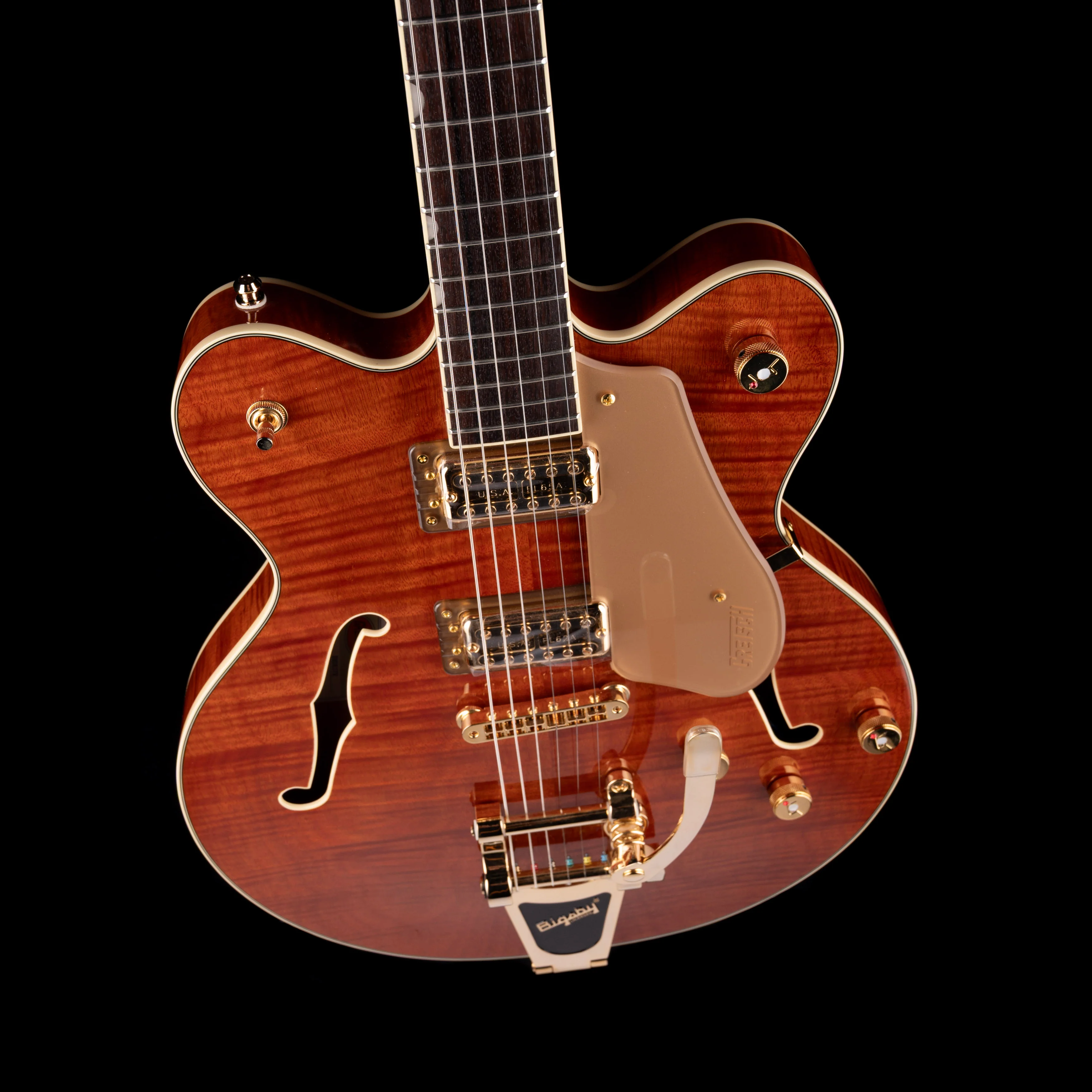 Used 2025 Gretsch Limited Edition Electromatic Flame Okoume Broadkaster Roundup Orange - Image 3