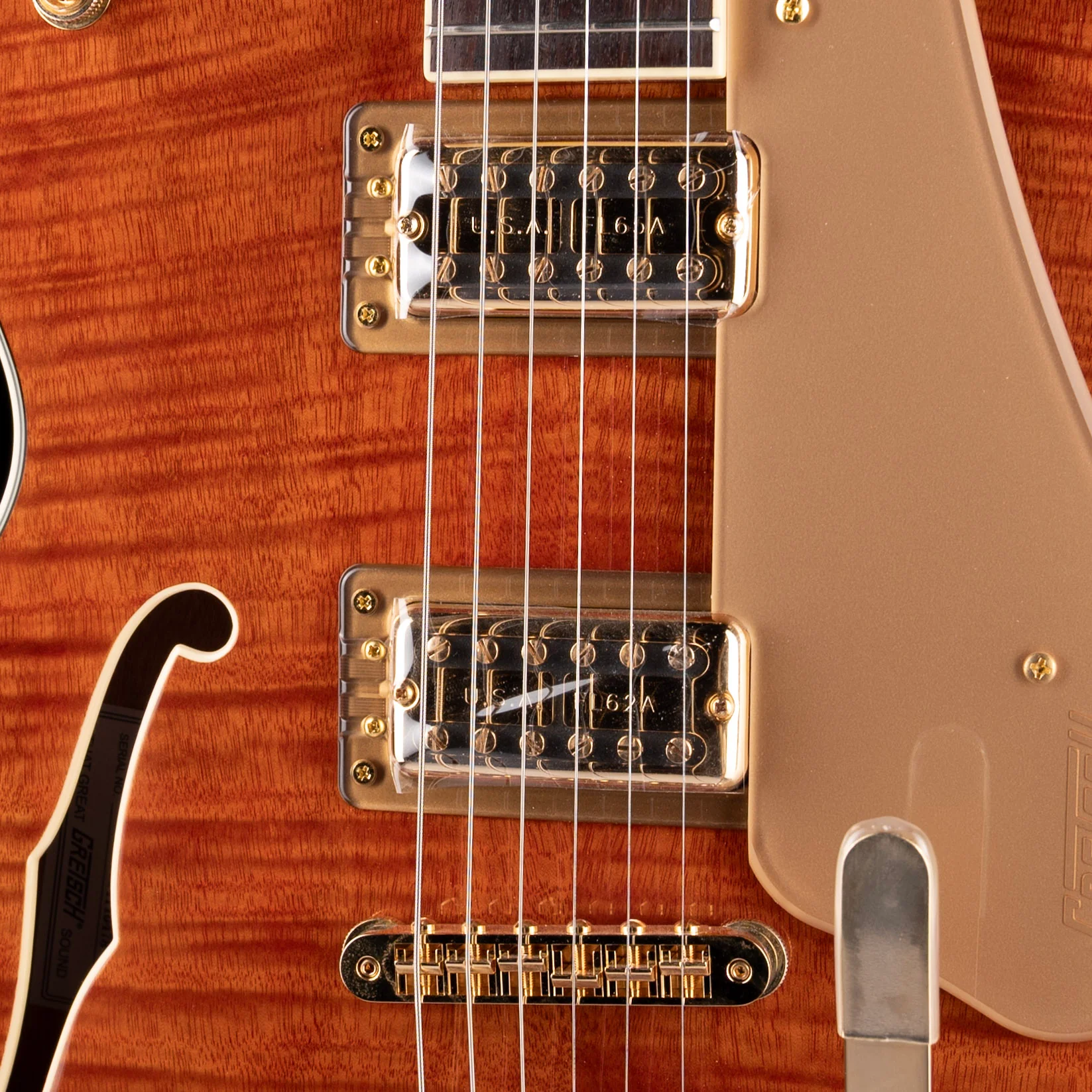 Used 2025 Gretsch Limited Edition Electromatic Flame Okoume Broadkaster Roundup Orange - Image 4