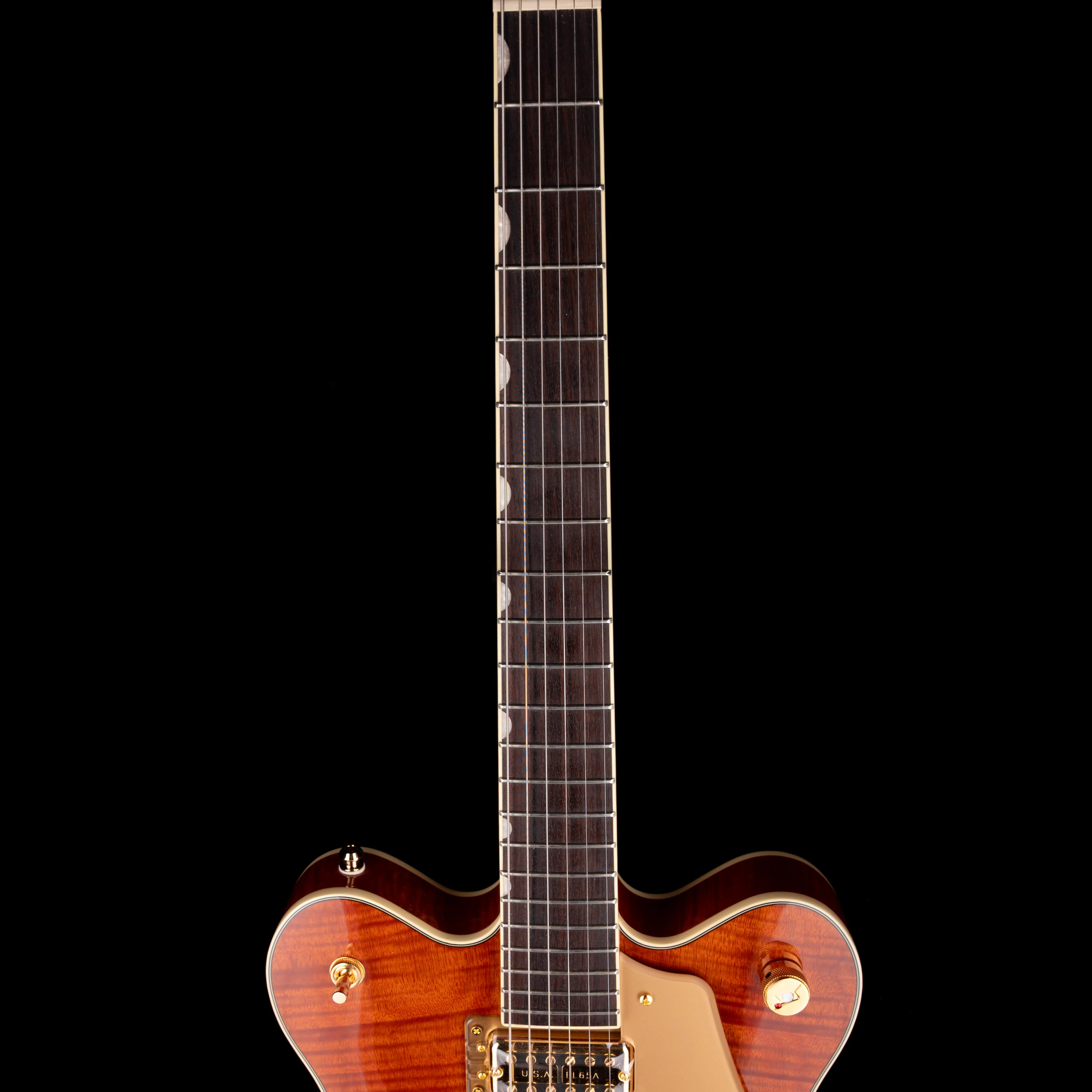 Used 2025 Gretsch Limited Edition Electromatic Flame Okoume Broadkaster Roundup Orange - Image 8