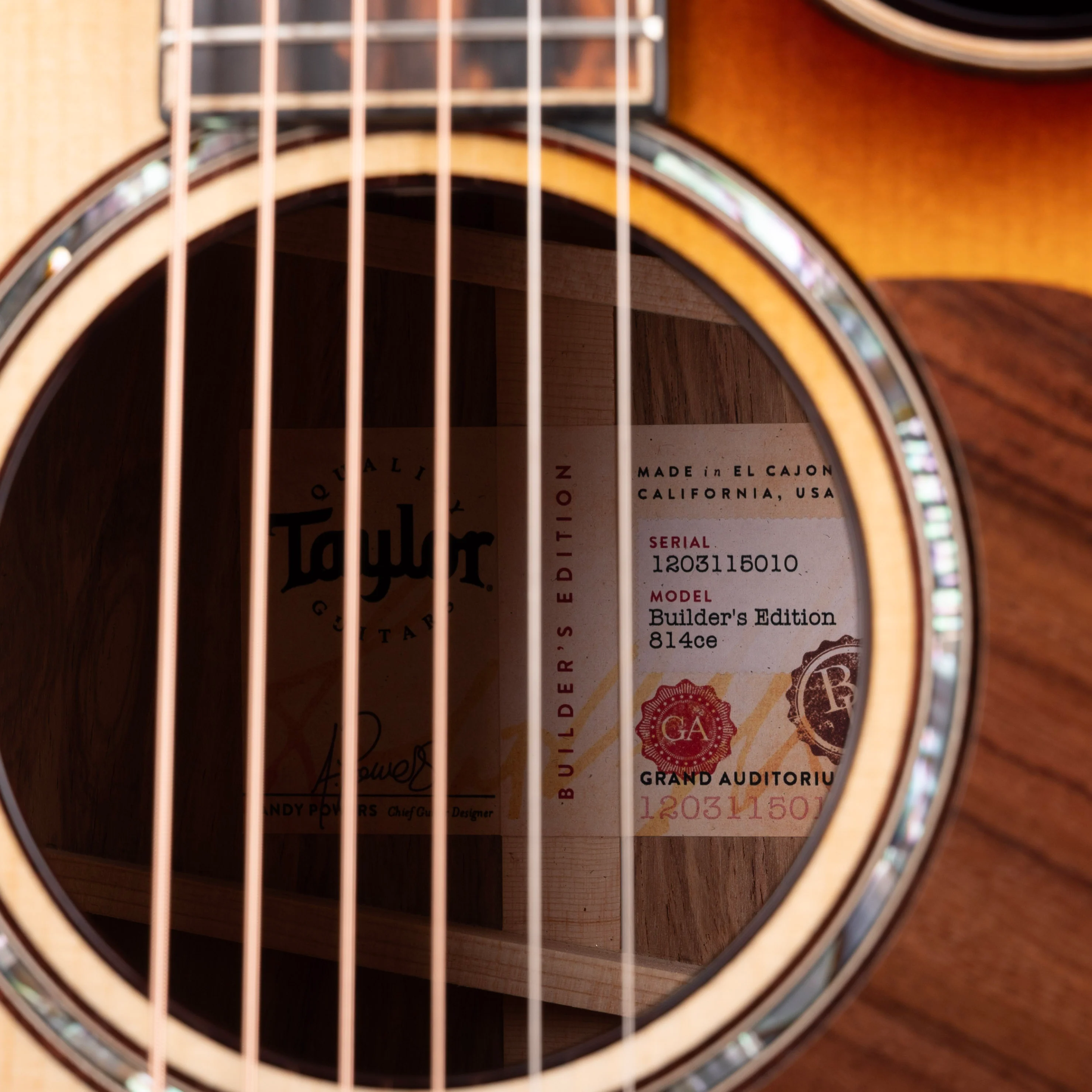 Used 2025 Taylor Builder's Edition 814ce Honduran Rosewood Kona Edgeburst With OHSC - Image 4