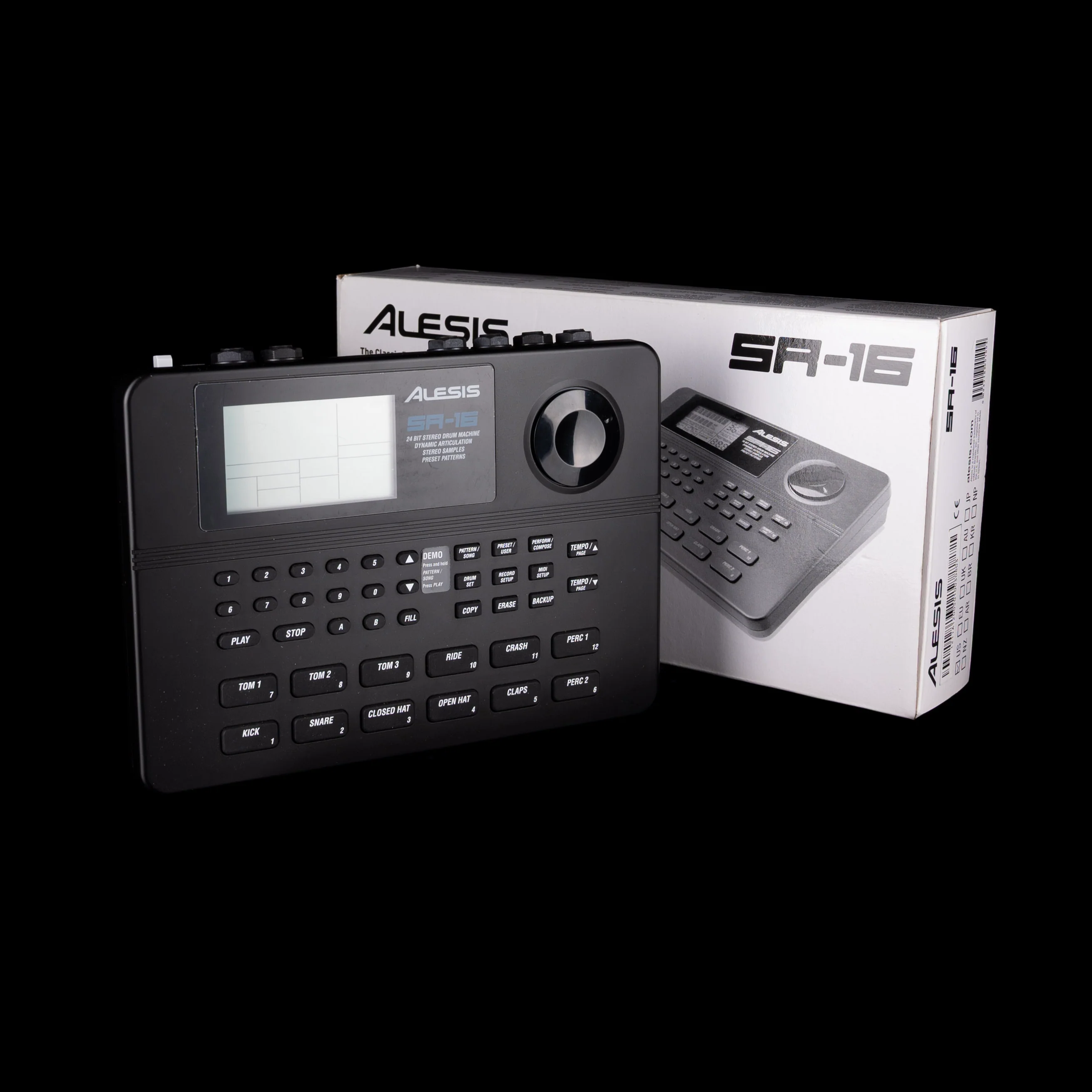 Used Alesis SR-16 Drum Machine with Box