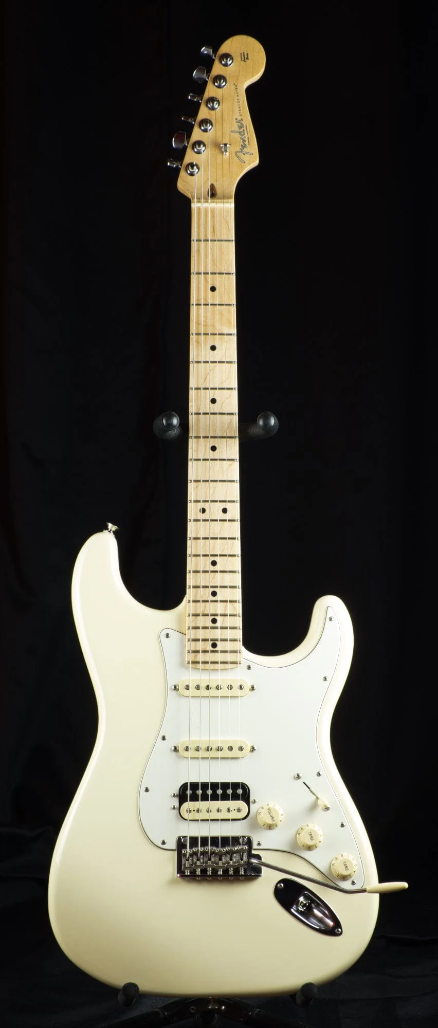 Used American Professional Strat HSS Maple Olympic White Electric Guitar - Image 2