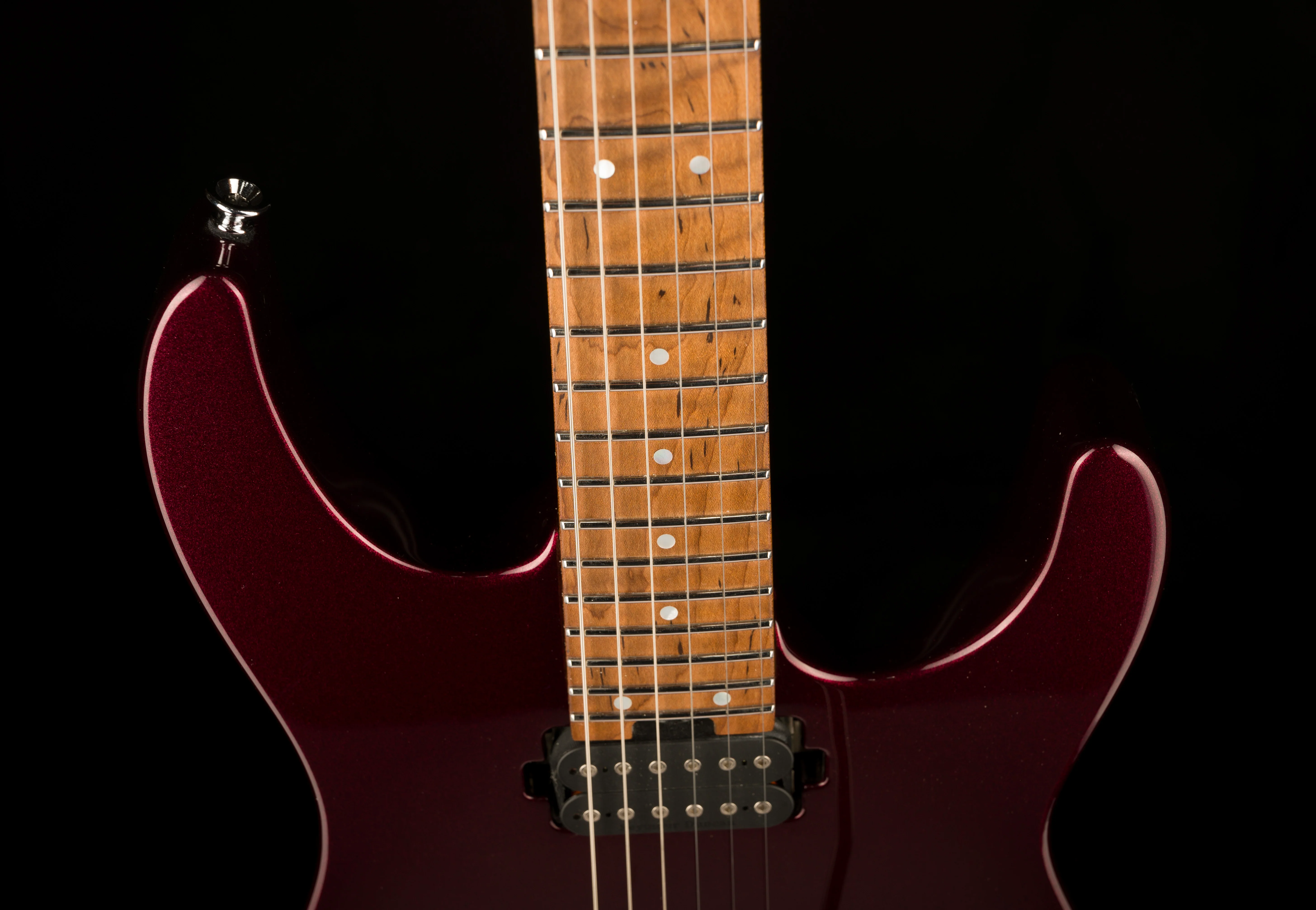 Used Charvel USA Select DK24 HH 2PT CM Caramelized Flame Oxblood With Case - Image 3
