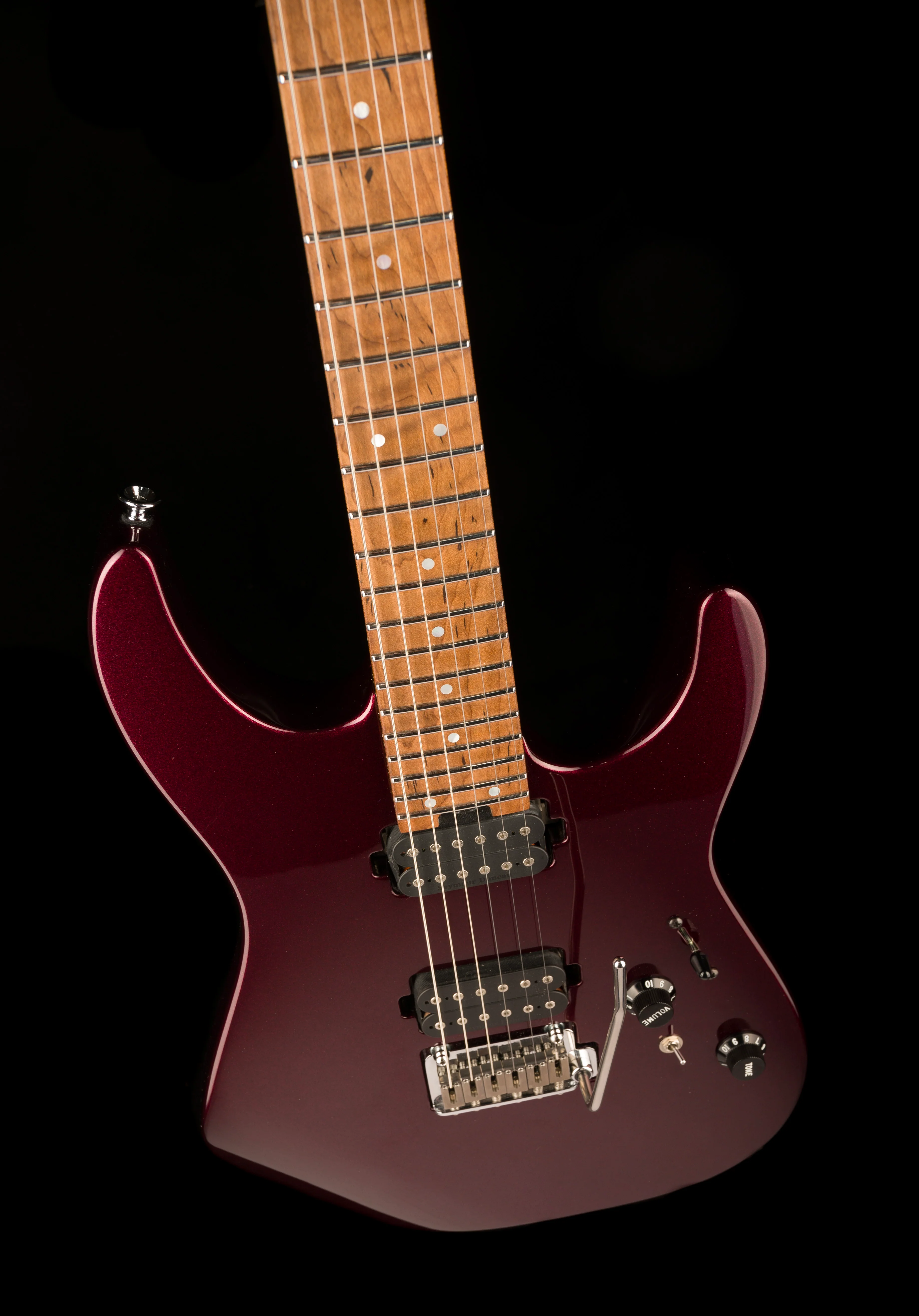 Used Charvel USA Select DK24 HH 2PT CM Caramelized Flame Oxblood With Case - Image 4