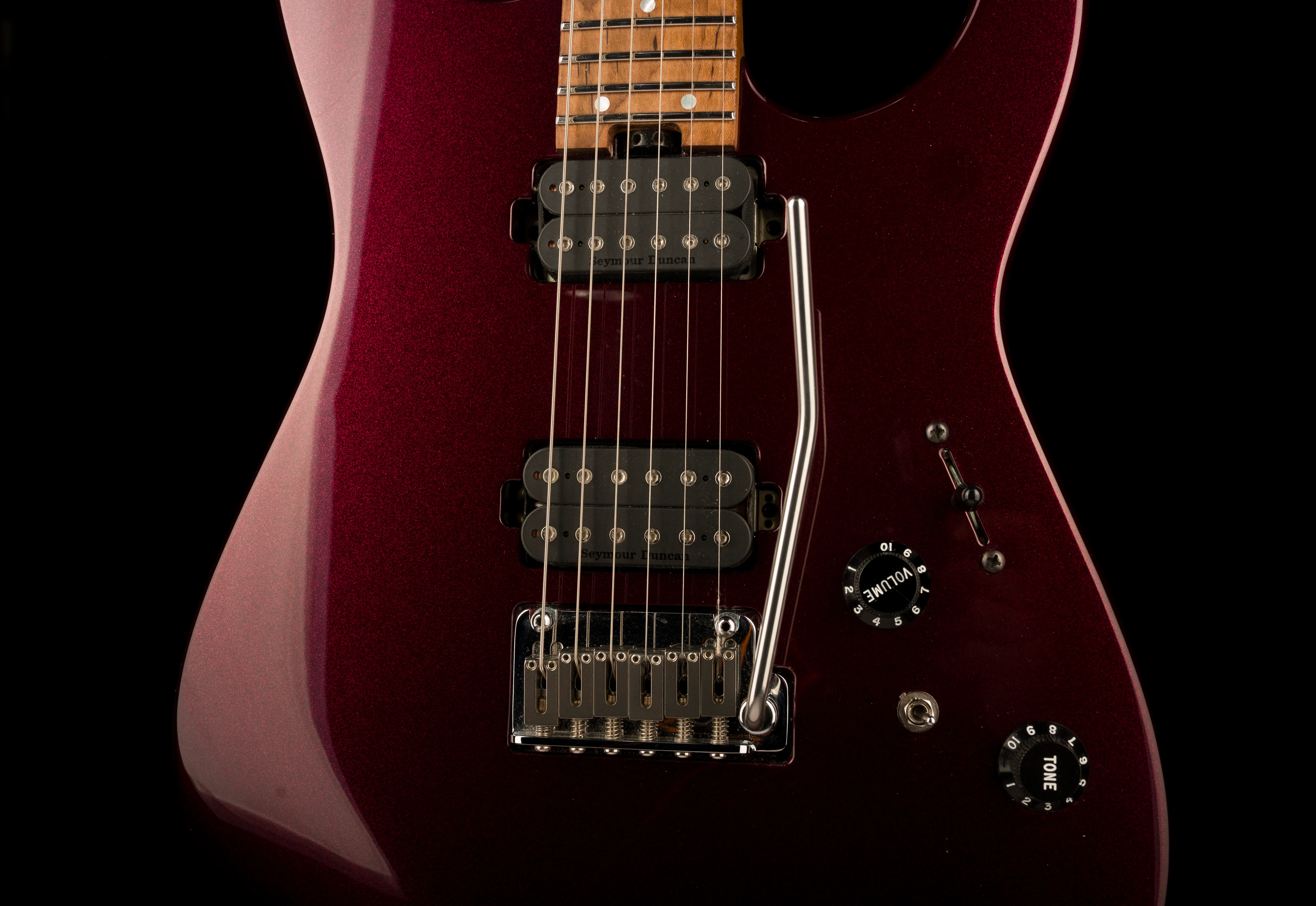 Used Charvel USA Select DK24 HH 2PT CM Caramelized Flame Oxblood With Case - Image 6