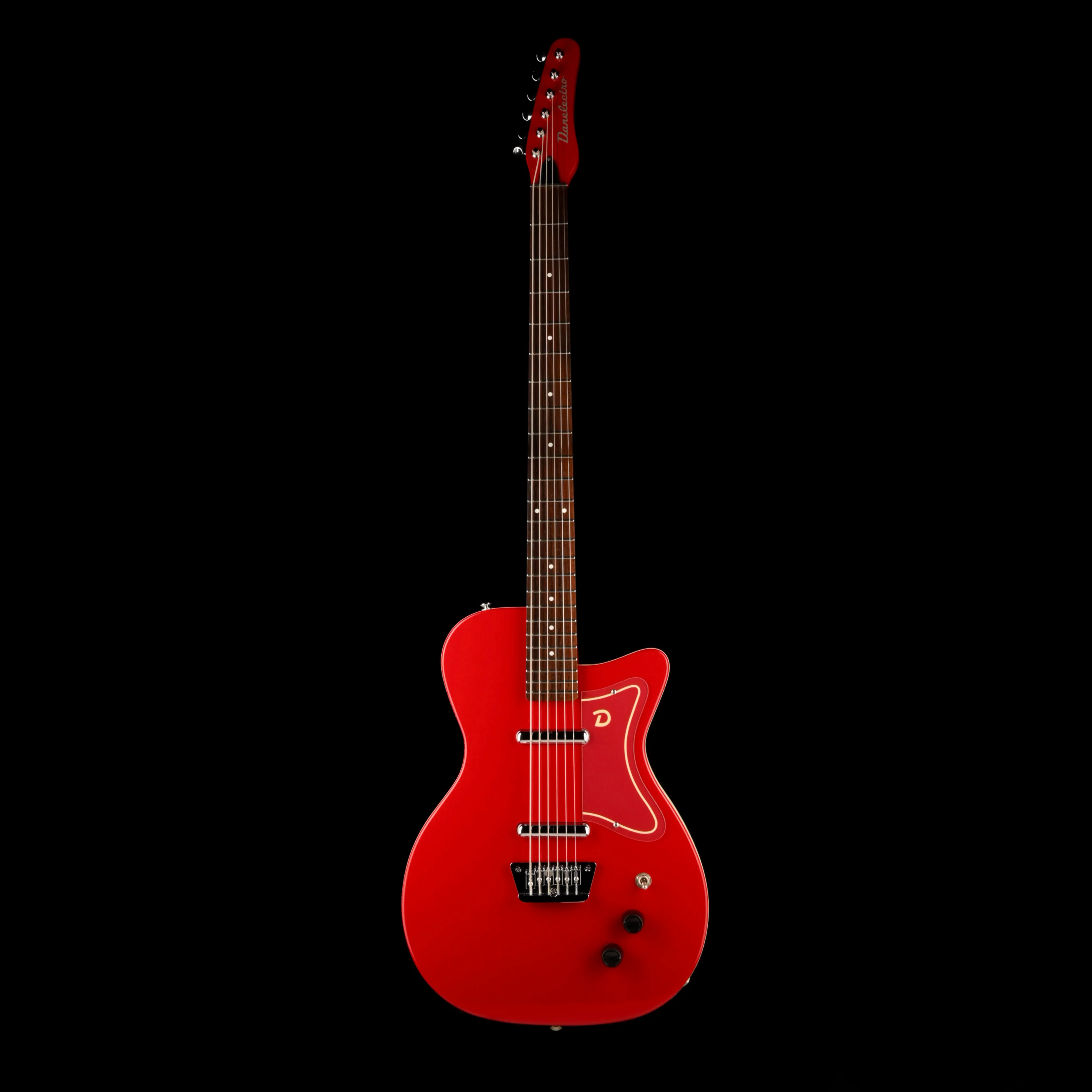 Used Danelectro 56 Baritone Red Flake Guitar With Gig Bag - Image 2
