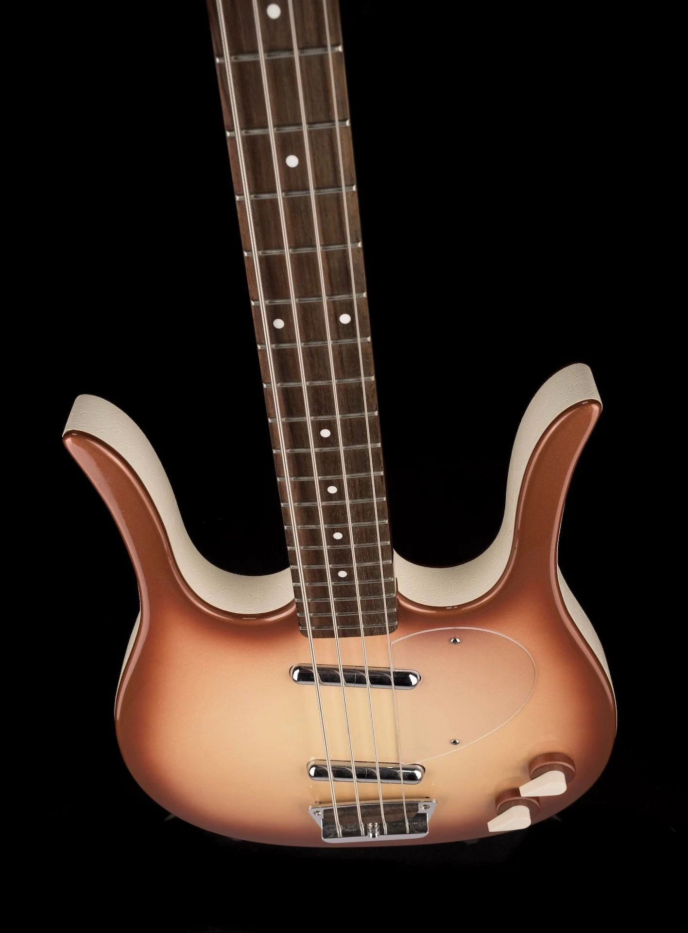 Used Danelectro Longhorn Short-Scale Electric Bass Copper Burst with Gig Bag - Image 4
