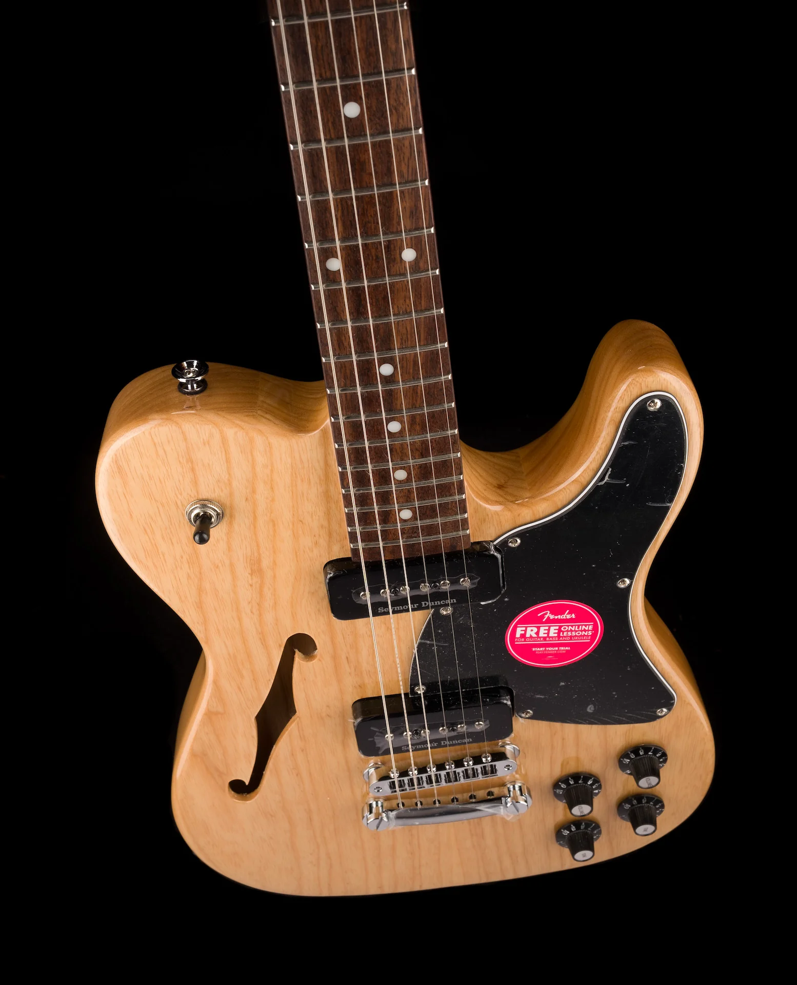 Used Demo Fender Jim Adkins JA-90 Telecaster Thinline Natural Electric Guitar - Image 4