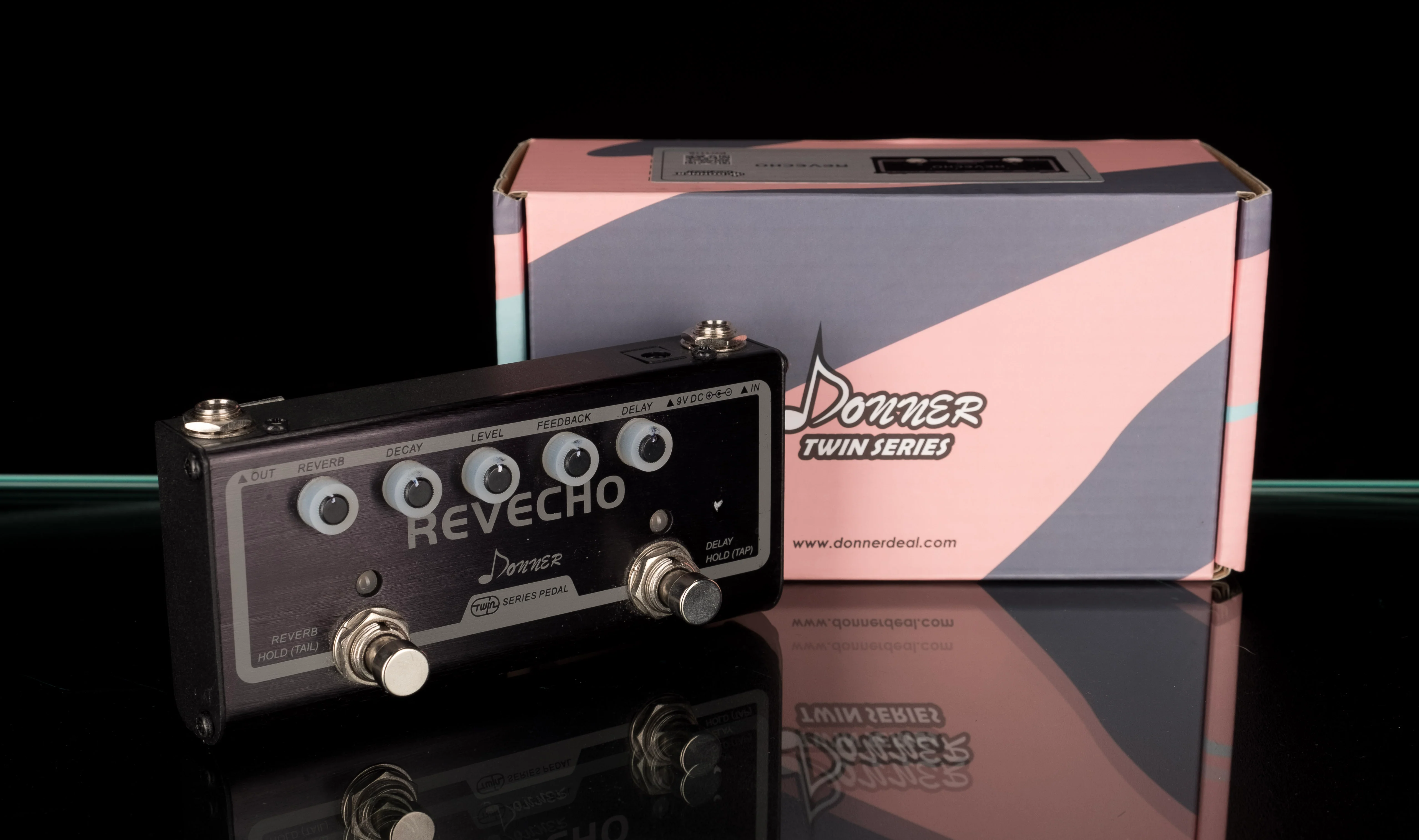 Used Donner Twin Series Revecho Reverb Echo Pedal With Box