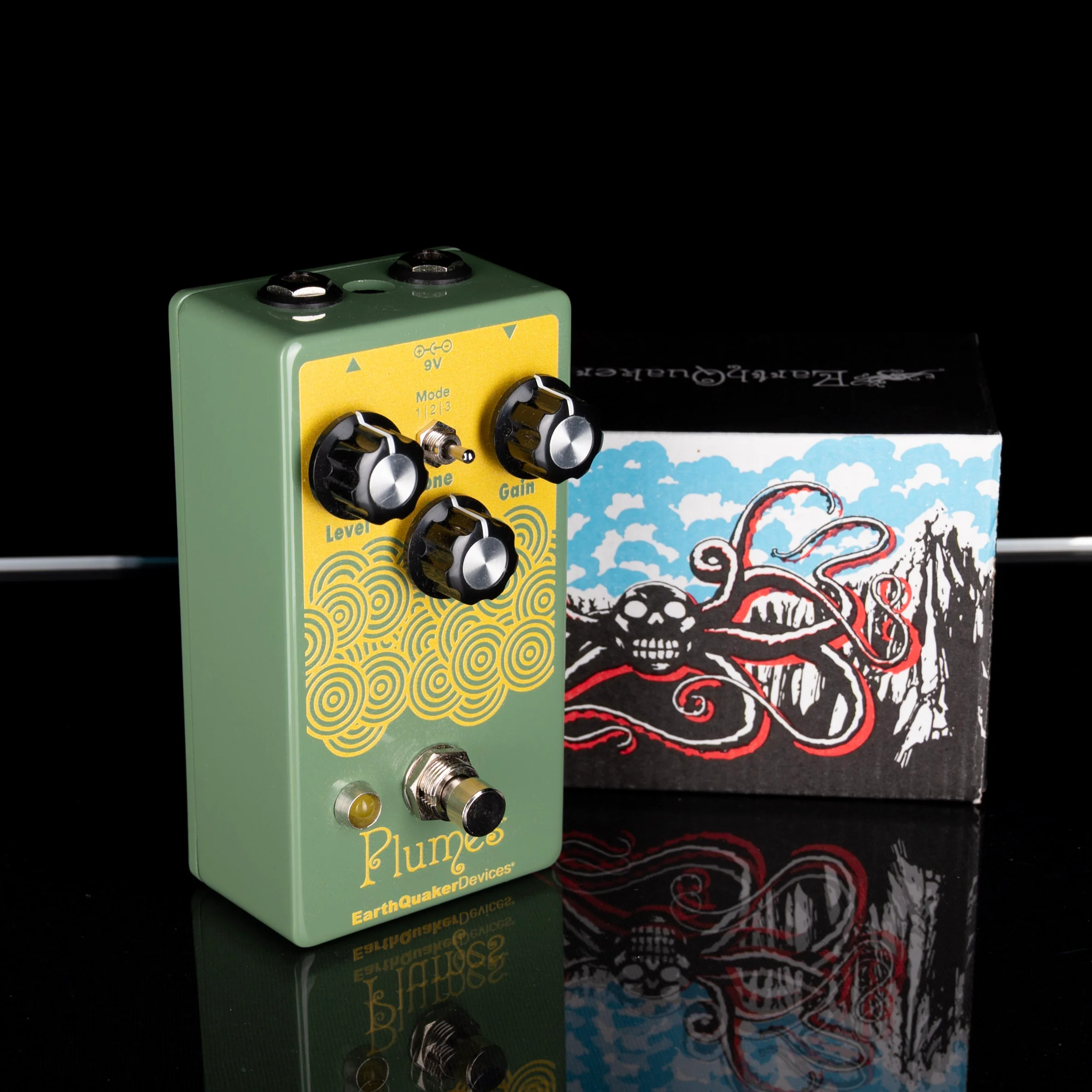 Used EarthQuaker Devices Plumes Black Overdrive Pedal With Box