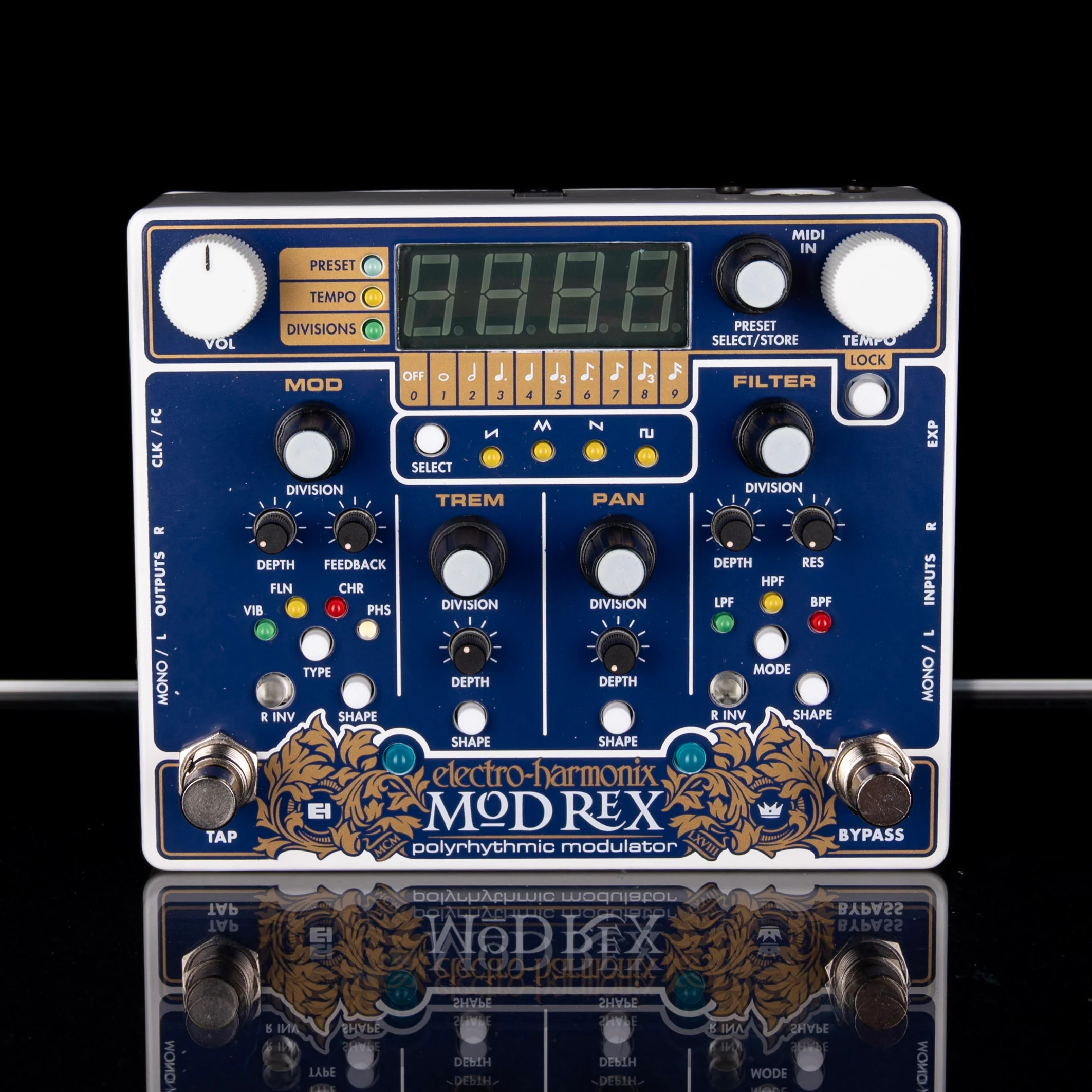 Used Electro-Harmonix Mod Rex Polyrhythmic Modulator Pedal With Box