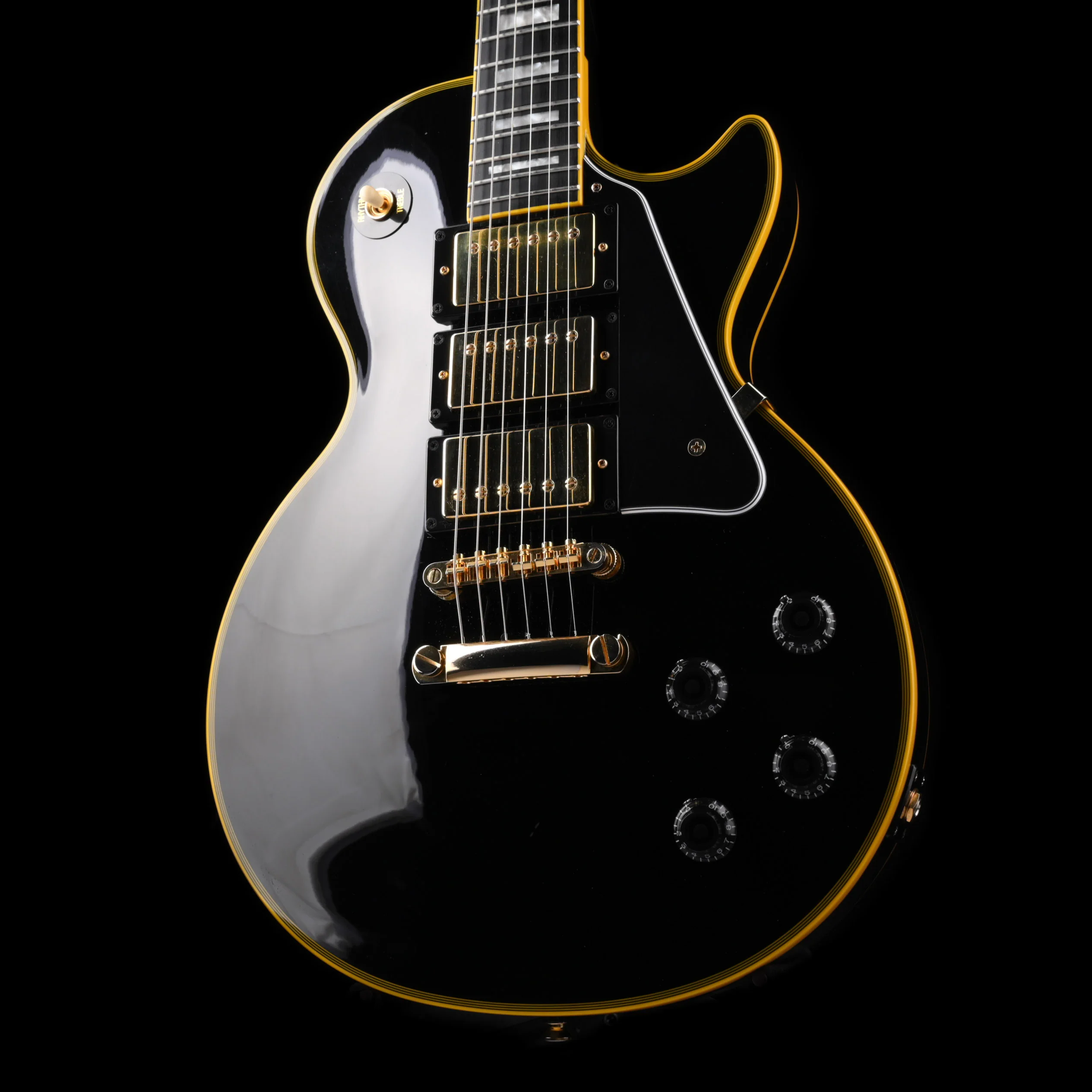 Used Epiphone Joe Bonamassa Les Paul Custom Black Beauty Ebony Outfit With OHSC - Image 3