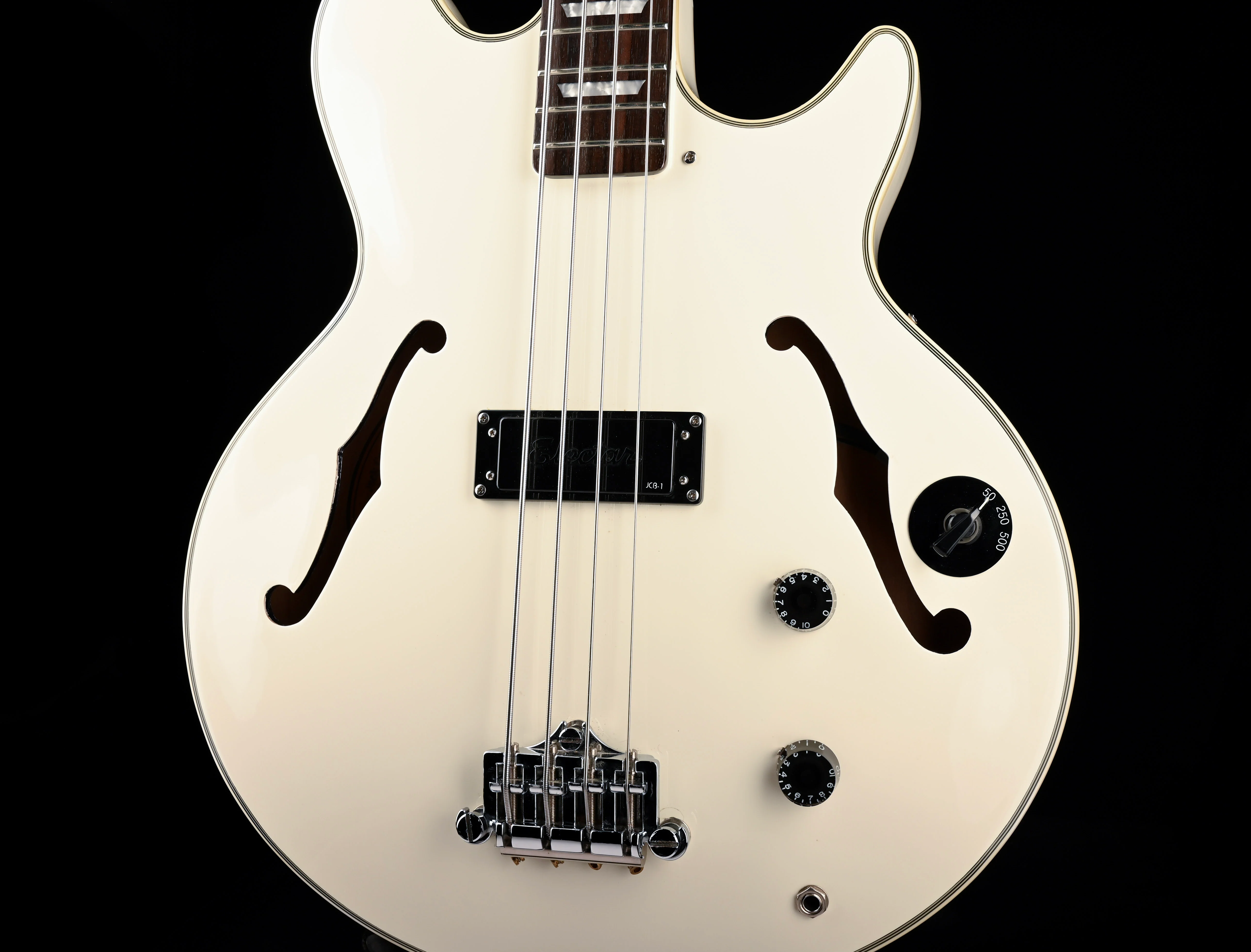 Used Epiphone Limited Edition Jack Casady Semi-Hollow Bass Alpine White with OHSC - Image 6