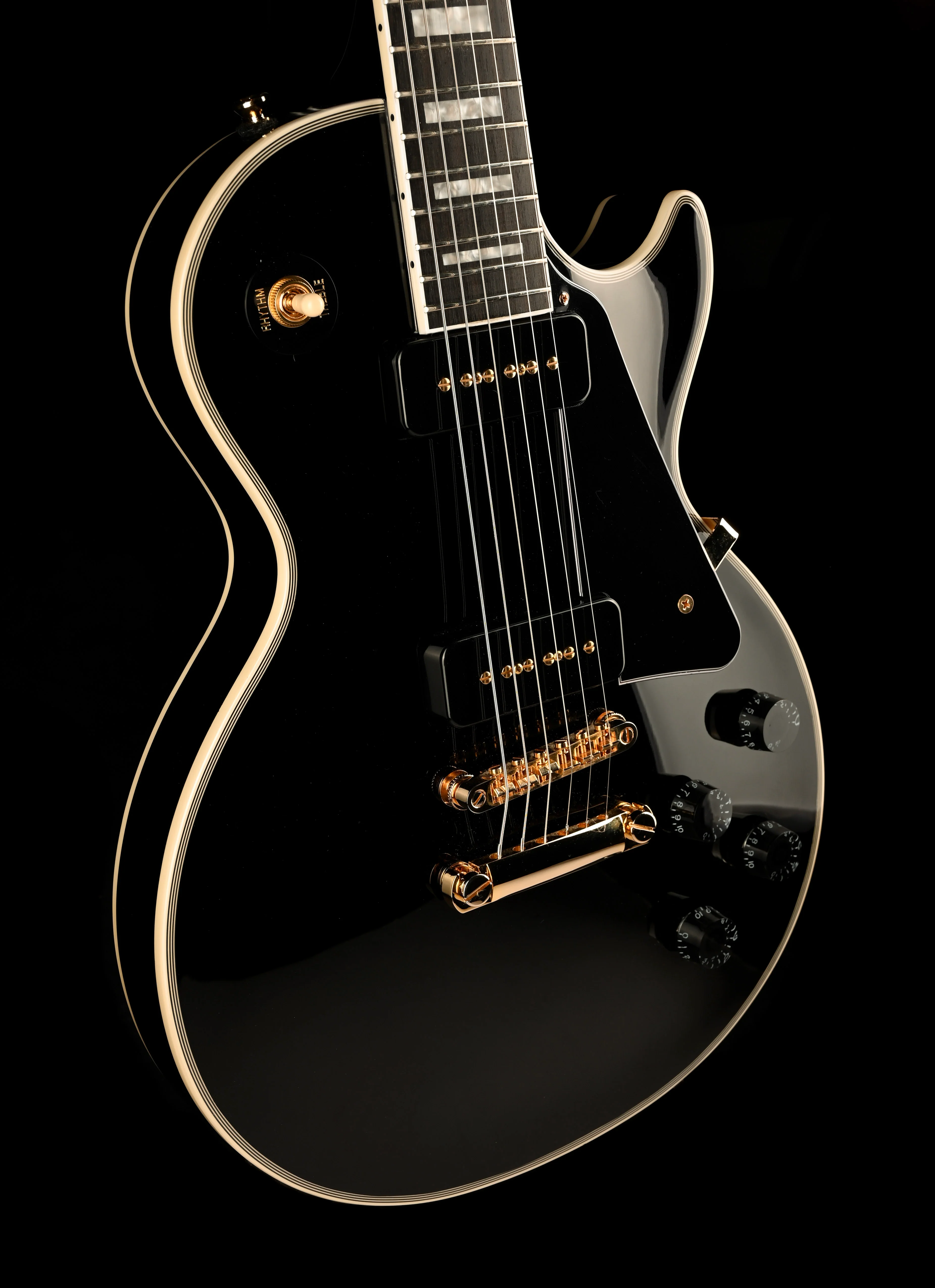 Used Epiphone Limited Edition Les Paul Custom P90 Ebony with OHSC - Image 10